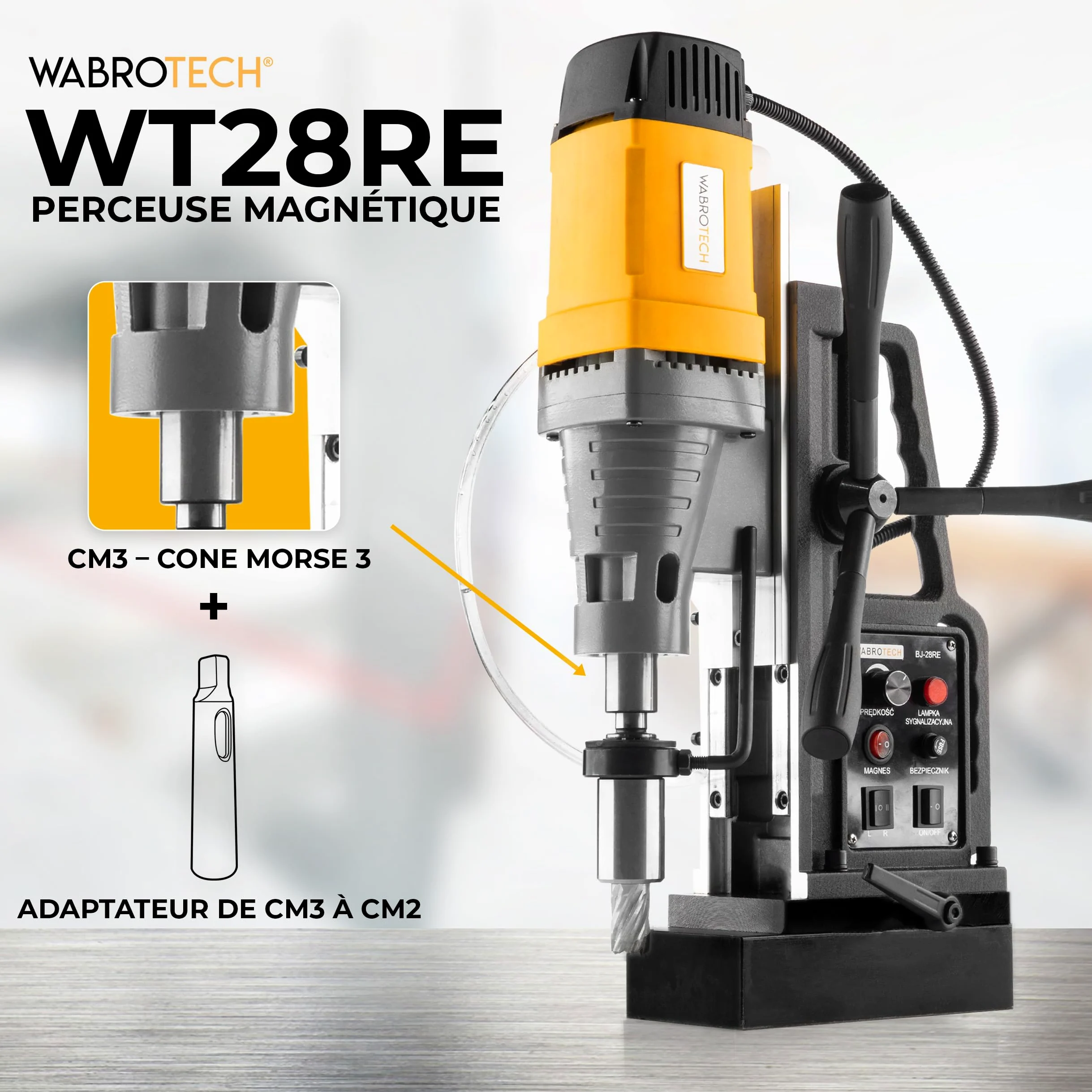 Magnetico Trapano Carotatrice magnetica WT28RE (2.080 W, 13.800 N, 300 giri/min) Max. Carotaggio 60 mm, Attacco Weldon 19 mm +