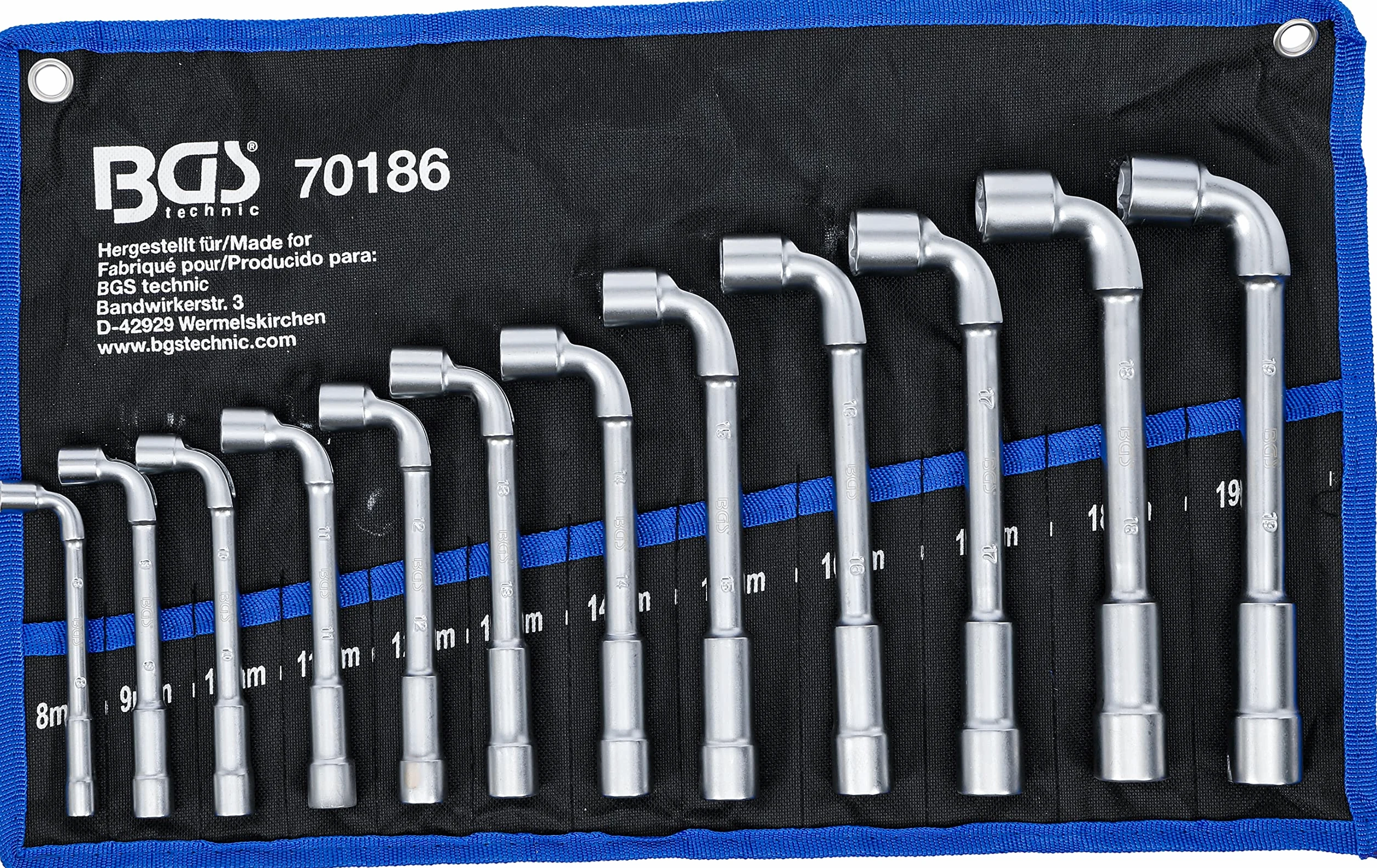 BGS 70186 | Serie di chiavi a pipa | 8-19 mm | 12 pz.