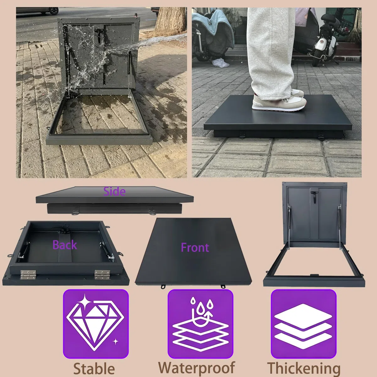 Heavy Du Roof Hatch – Coperchio di botola zincato verniciato a polvere, presa di ventilazione sicura per lucernario per casa Emerncy, 22in x38in / 56 x 96,5 cm, porta di accesso commerciale