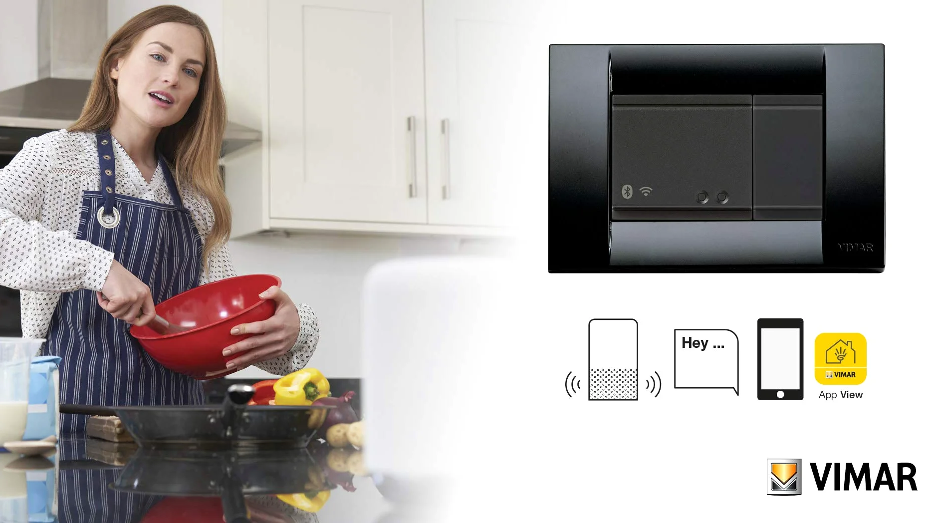 Vimar 16497 Idea Gateway connesso IoT Bluetooth Wi-Fi per integrazione, configurazione, supervisione di VIEW Wireless, mediante Cloud e App, 2 moduli