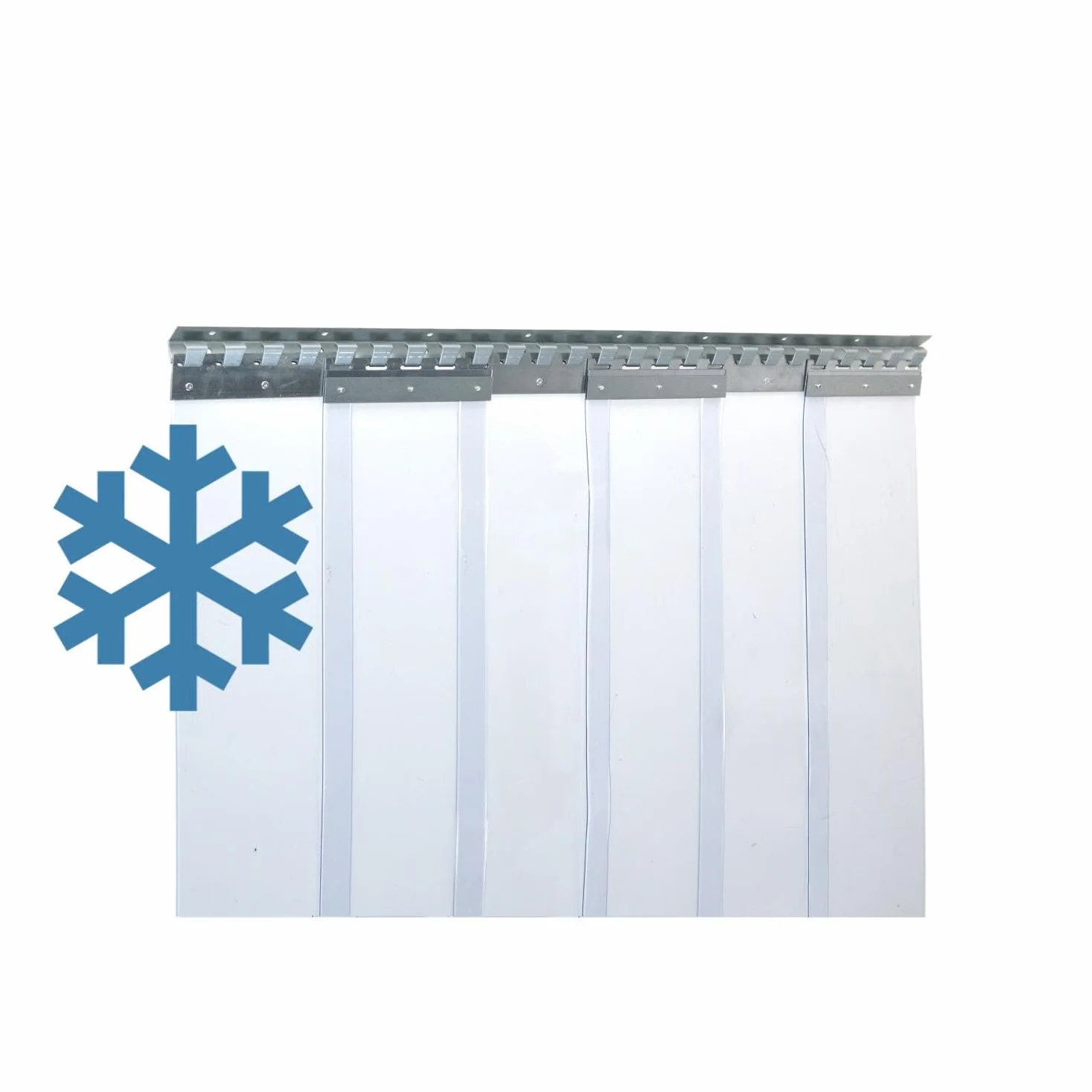 Zettl GmbH tenda a strisce in PVC resistente al freddo, temperatura di esercizio da +/- 0,0 °C a -25 °C, lamelle 300x3 mm trasparenti, altezza 2,00 m, larghezza 1,00 m, acciaio inox