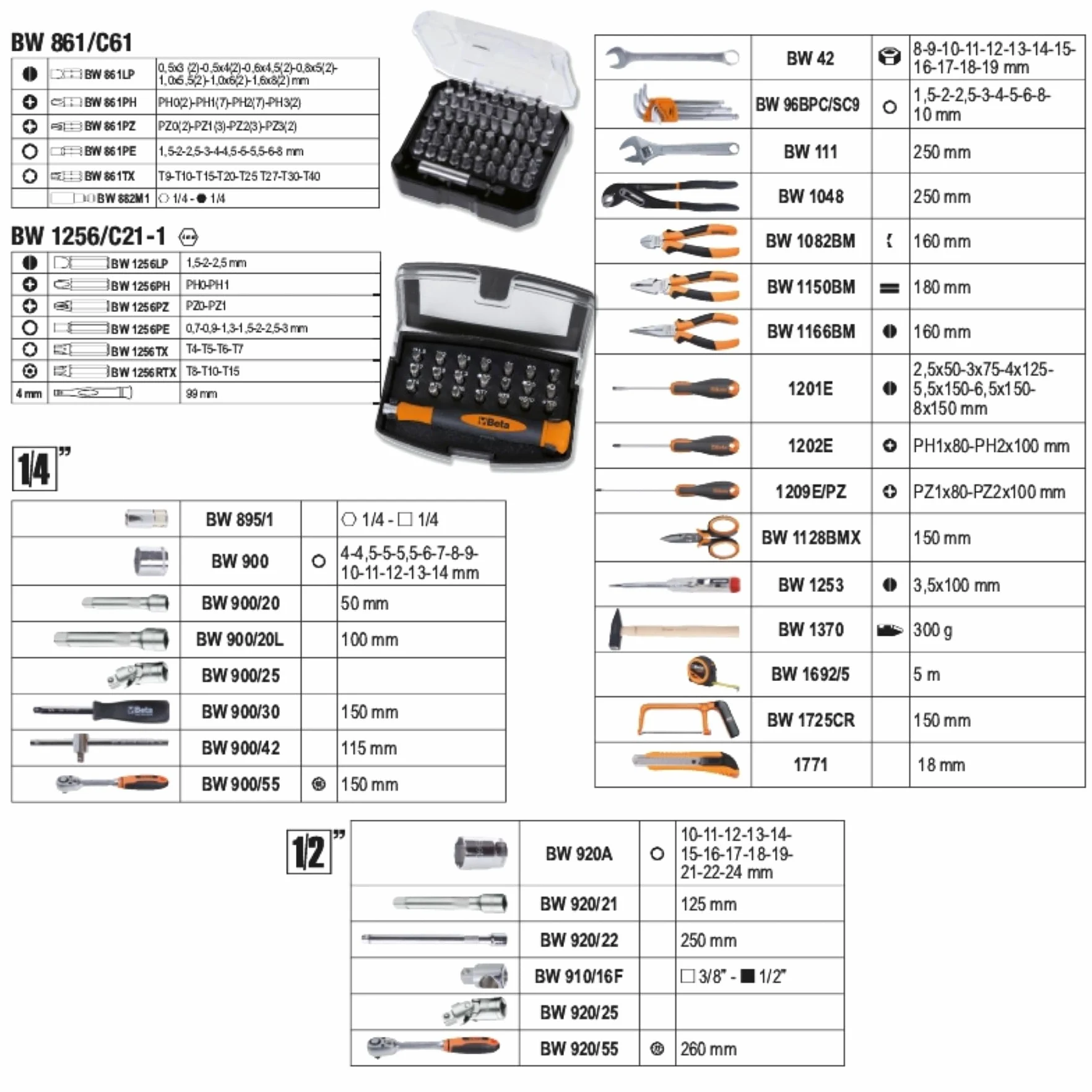 Beta BW 2056E – Valigia in Plastica con Assortimento di 163 Utensili per Manutenzione Generale