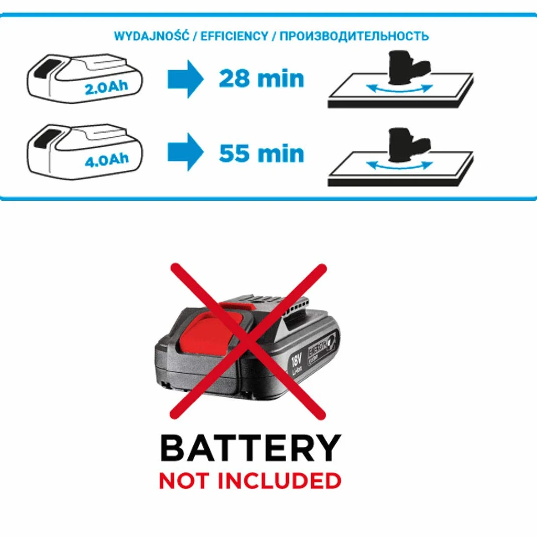 GRAPHITE Levigatrice eccentrica a batteria Energy+ 18V, platorello 125 mm, 5000/7000/9000 giri/min, 10000/14000/18000 giri/min, oscillazione 10000/14000/18000 giri/min, ampiezza di oscillazione 2,7 mm