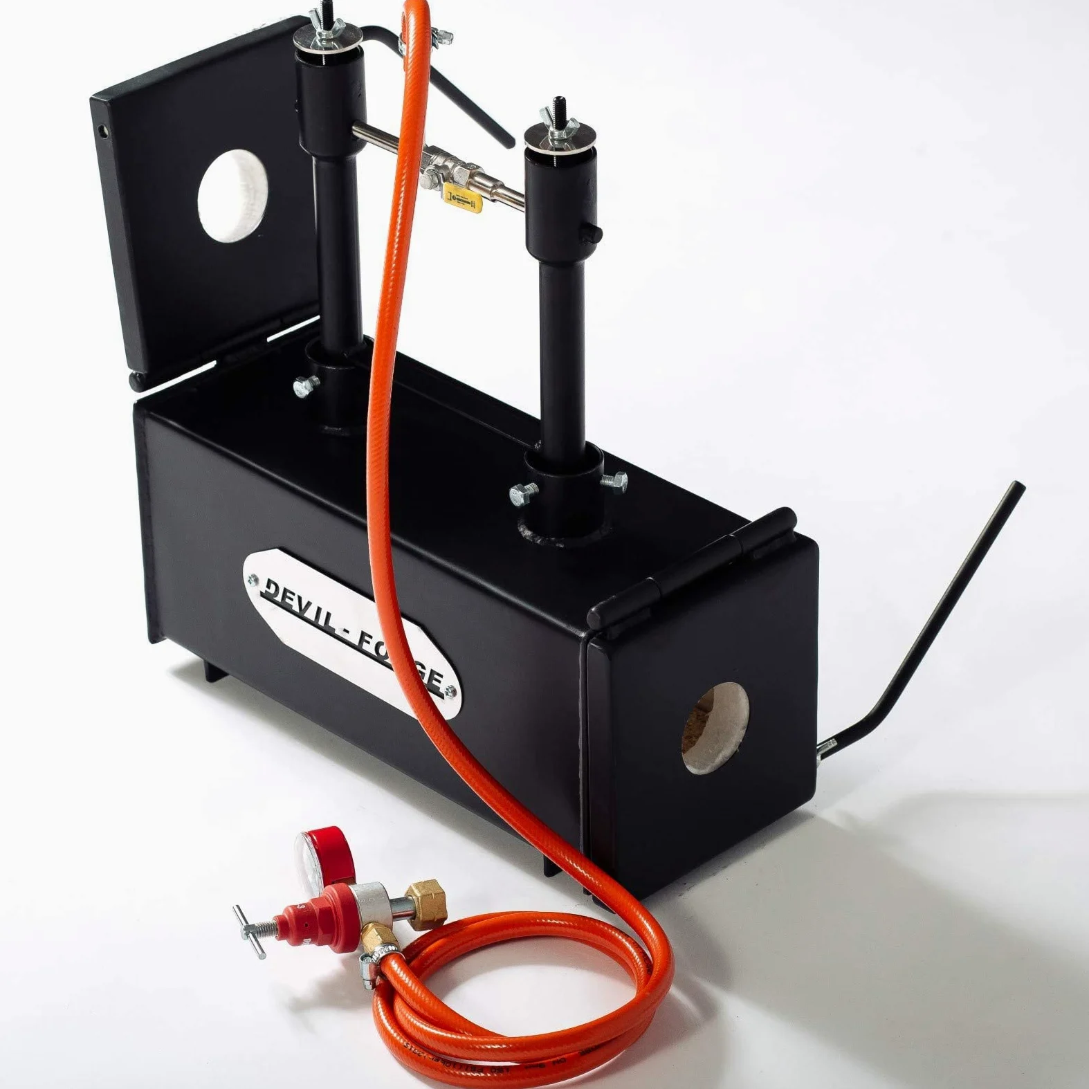 DEVIL-FORGE Forgia a Gas Propano DFPROF2+2D Fucina con 2 Bruciatori DFP (160.000 BTU) uso 1o2, 2 porte, Fabbricazione di Coltelli, Lavorazione dei Metalli, Fabbro, Maniscalco 1370°C