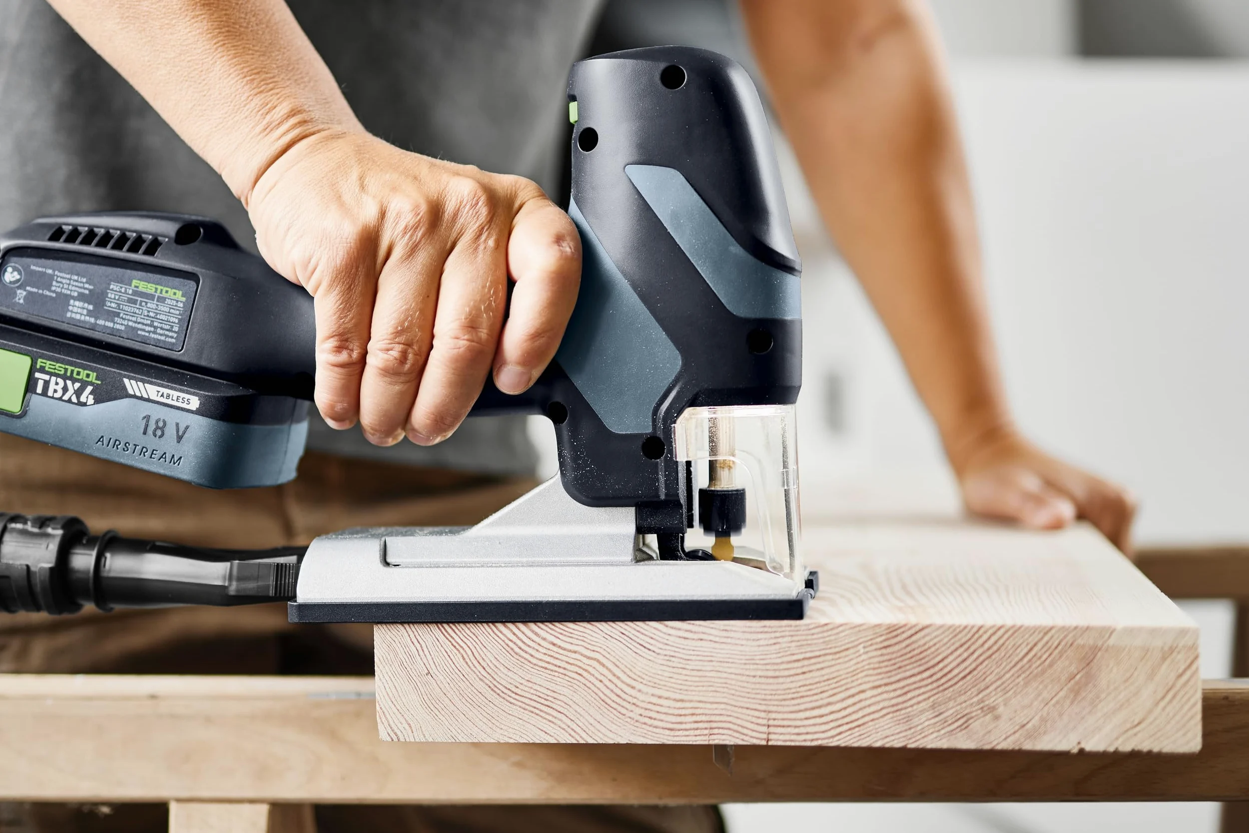 Festool Seghetto Alternativo a Batteria PSC-E 18 EB-Basic, 23mm Corsa, Batteria 18V, Leggero 1,7kg