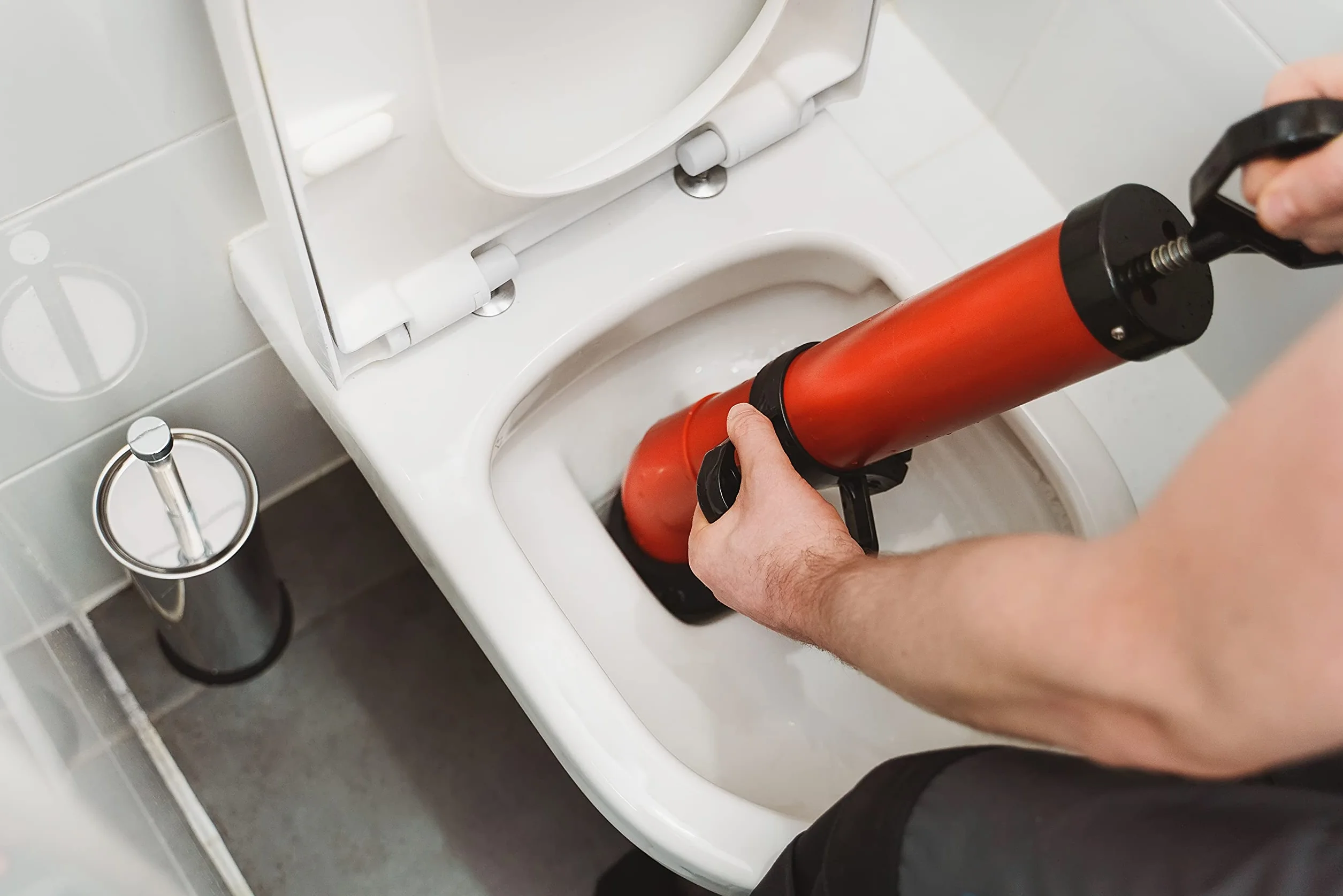 WERKSTEIN Sturascarici ad alta pressione I Stura lavandini e scarichi professionale I Pompa sturalavandini e scarici di alta qualità I per una pulizia rapida ed efficace dei tubi I Incl. 2 adattatori