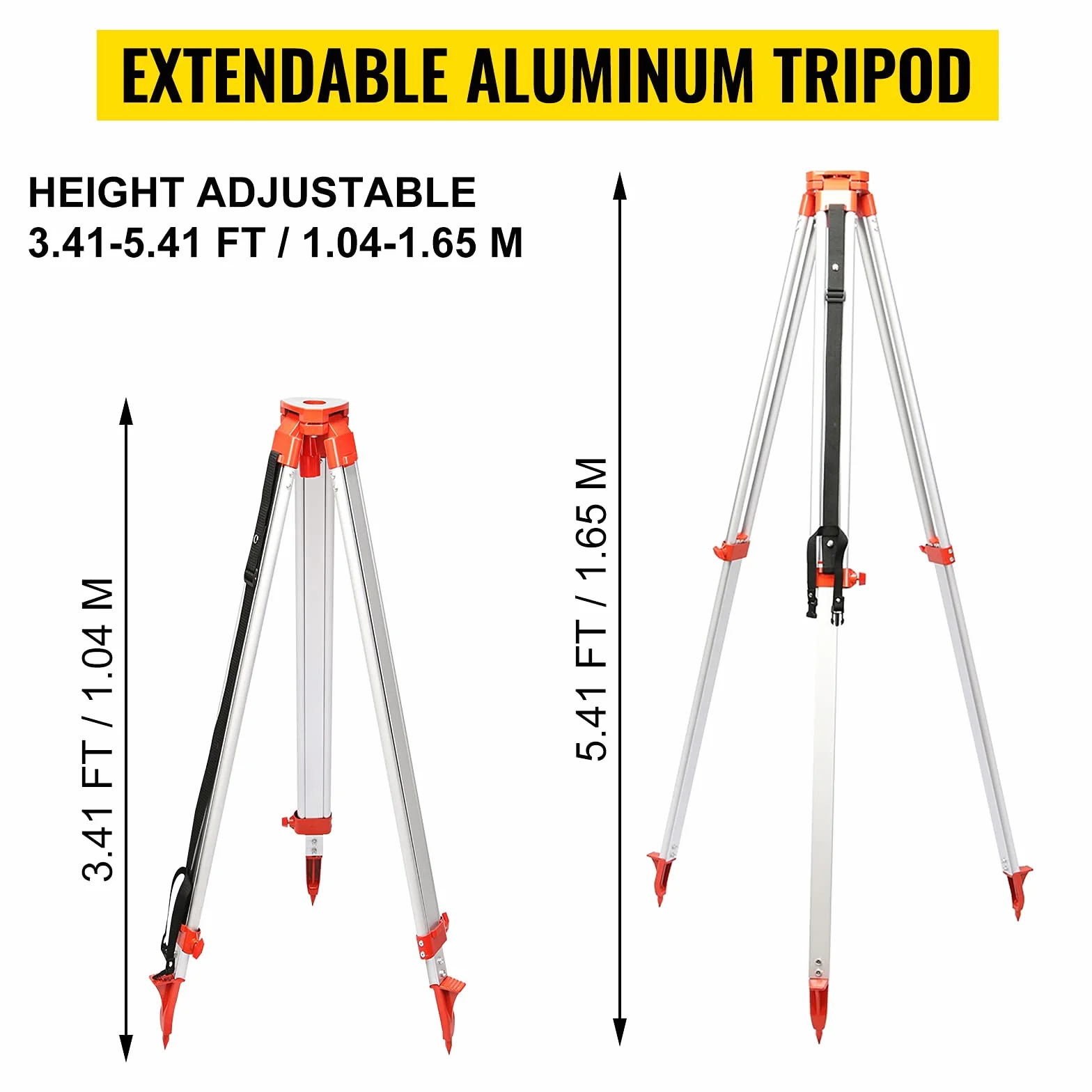 VEVOR Kit Livella Laser Rotante Autolivellante con Raggio Verde + 1.65M Righello Misurazione in Alluminio + 5M Treppiede a 5 Sezioni per Architettura, Costruzioni Edili