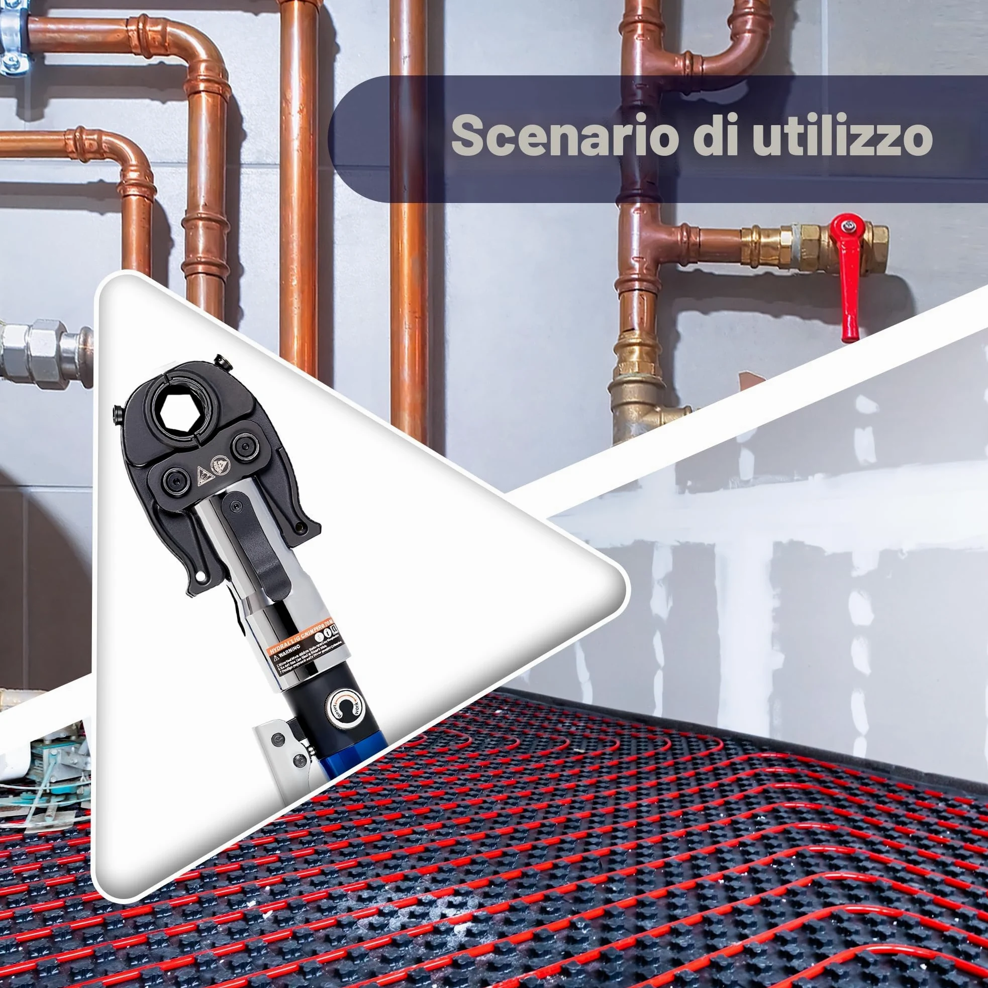 AMZCNC Pinza a pressa professionale con profilo a V e profilo TH, per tubi in rame, tubo in acciaio inox e inserti V12 V15 V18 V22 V28 e TH16 TH20 TH26 TH32