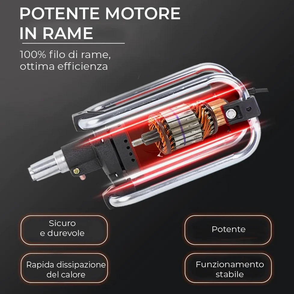 STREND PRO Vibratore per calcestruzzo Vibratore a bottiglia 2300 W | Vibratore interno | Bottiglia vibrante | Testa vibrante Cavo da 4 m Compattatore per calcestruzzo | Elettrico | Albero flessibile