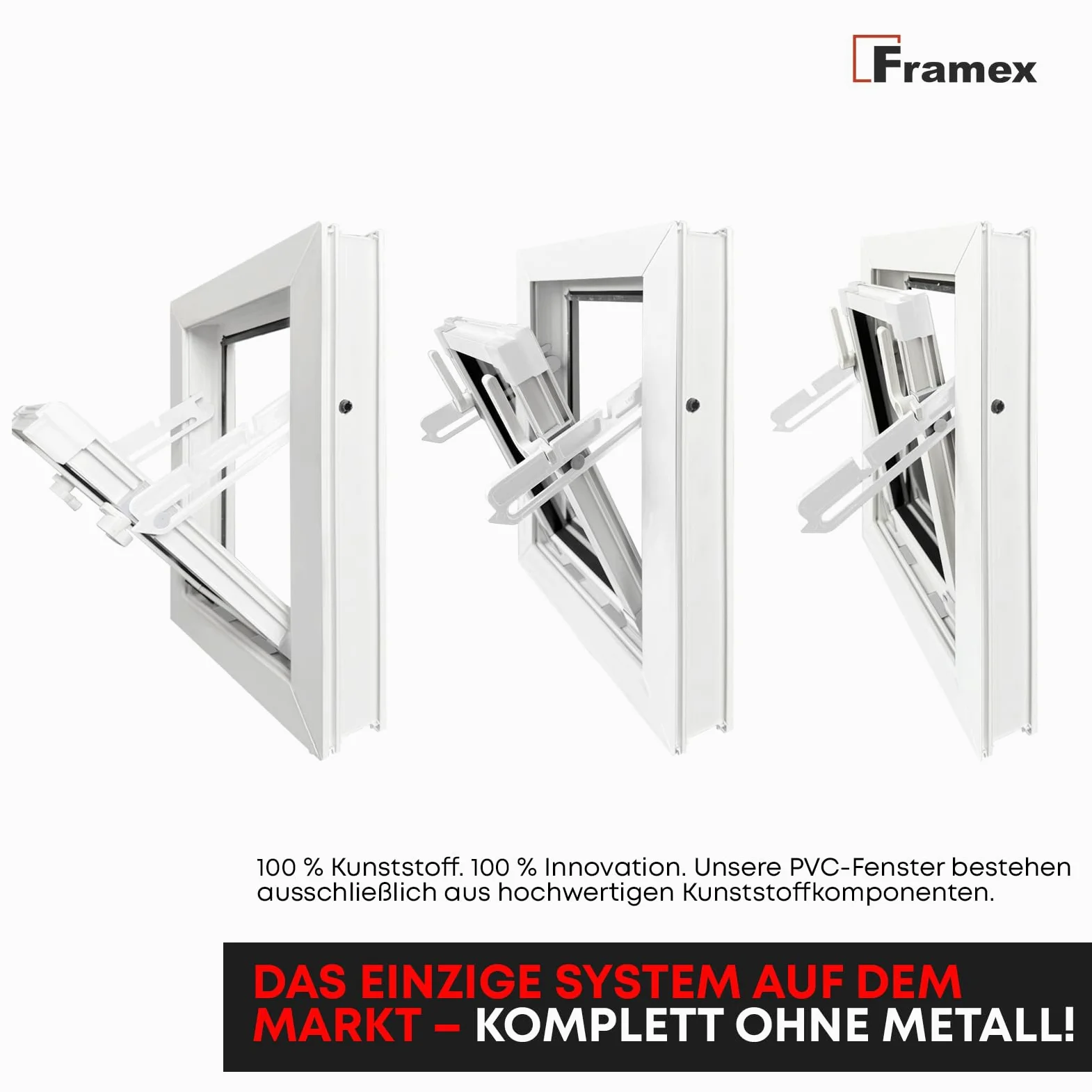 Finestra in PVC, a Ribalta e a Battente, Bianca, 60 x 40 cm (600 x 400 mm), Vetro Singolo – Finestra in PVC con funzione di ribalta e a battente, per ventilazione, scantinati