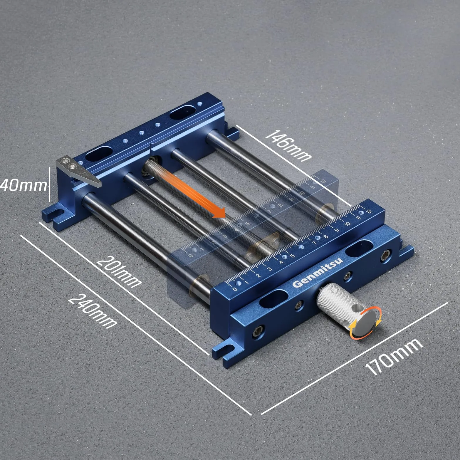 Genmitsu Morsa da banco in alluminio, morsetto per router CNC ad alta precisione per progetti di lavorazione del legno e lavorazione dei metalli, dimensioni 23,8 x 16,8 x 4,1 cm, intervallo di