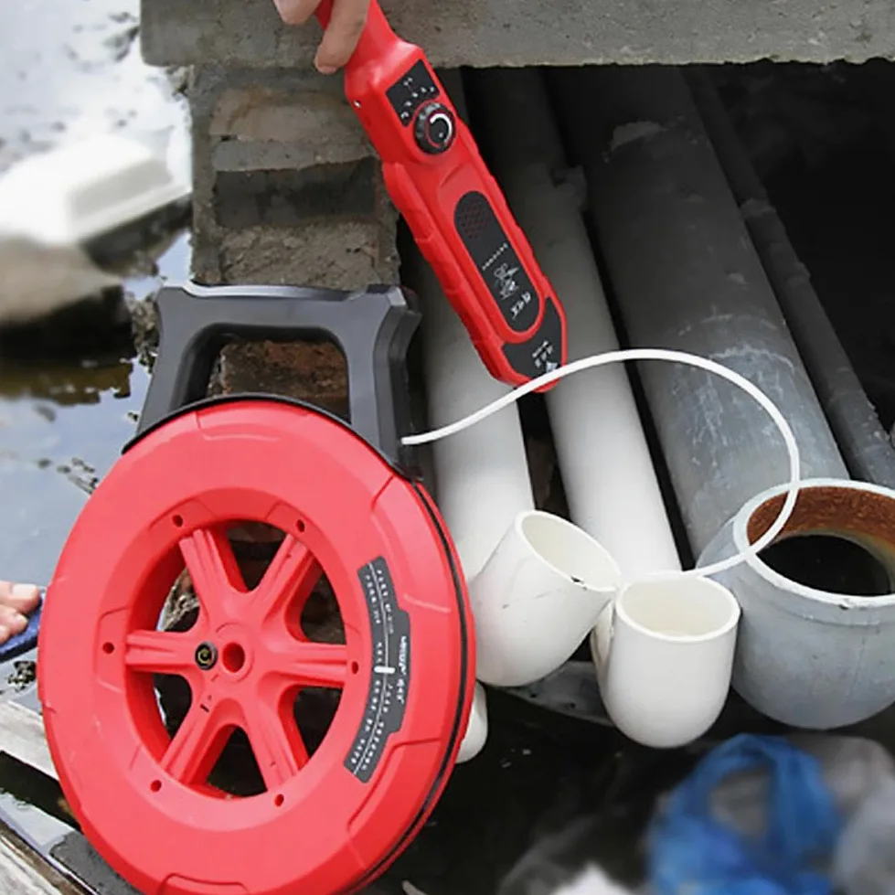 Rilevatore di ostruzione dei tubi sotterranei, localizzatore di fognature da 39,6 m con 7 sonde, scanner da parete impermeabile per tubi in PVC e metallo, strumento idraulico professionale per
