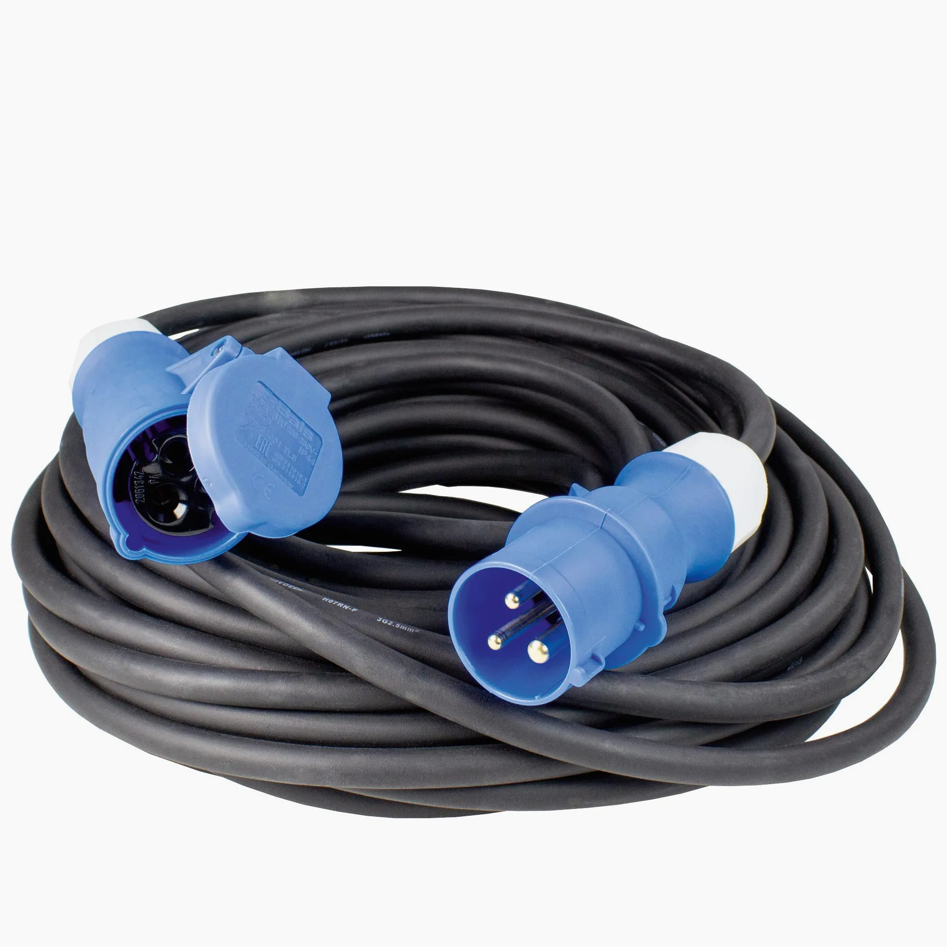 as - Schwabe CEE Cavo di prolunga caravan - 3 poli, 230 V /16 A - spina CEE & attacco CEE - accessorio per camper IP44 con cappuccio di protezione - 25 m di cavo di prolunga - Made in Germany - Nero