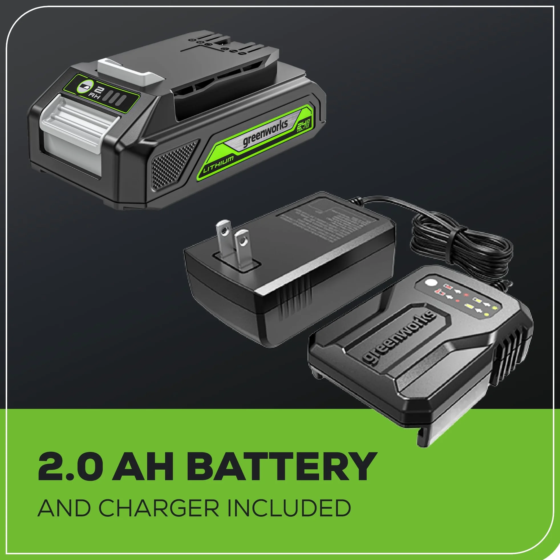 Greenworks Cucitrice a corona da 24 V 3/8" con batteria da 2 Ah e caricabatterie da 2 A