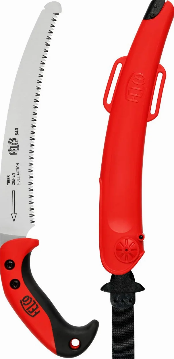 FELCO 640 Sega curva (lama da sega 27 cm, sega da potatura con custodia, taglio Ø 100 mm, lunghezza 44 cm, sega da potatura con impugnatura ergonomica, per destri e mancini)