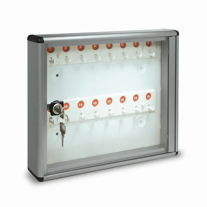 ALUBOX Bacheca Portachiavi Da Parete In Alluminio 30X5X14 Cm Porta Chiavi Da Muro Per Casa Interno O Esterno Protetto Made In Italy Con 16 Ganci Numerati (ARGENTO METALLIZZATO)