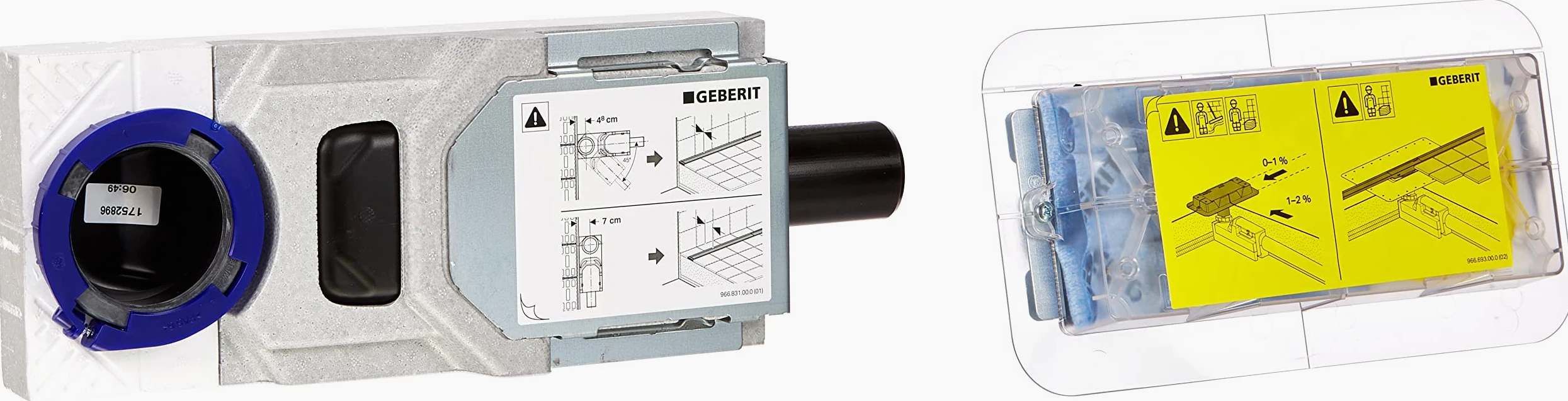 Set de montage brut Geberit pour caniveaux de douche Geberit CleanLine, hauteur de montage au sol dès 65mm, 154.152.00.1, 154.152.00.1