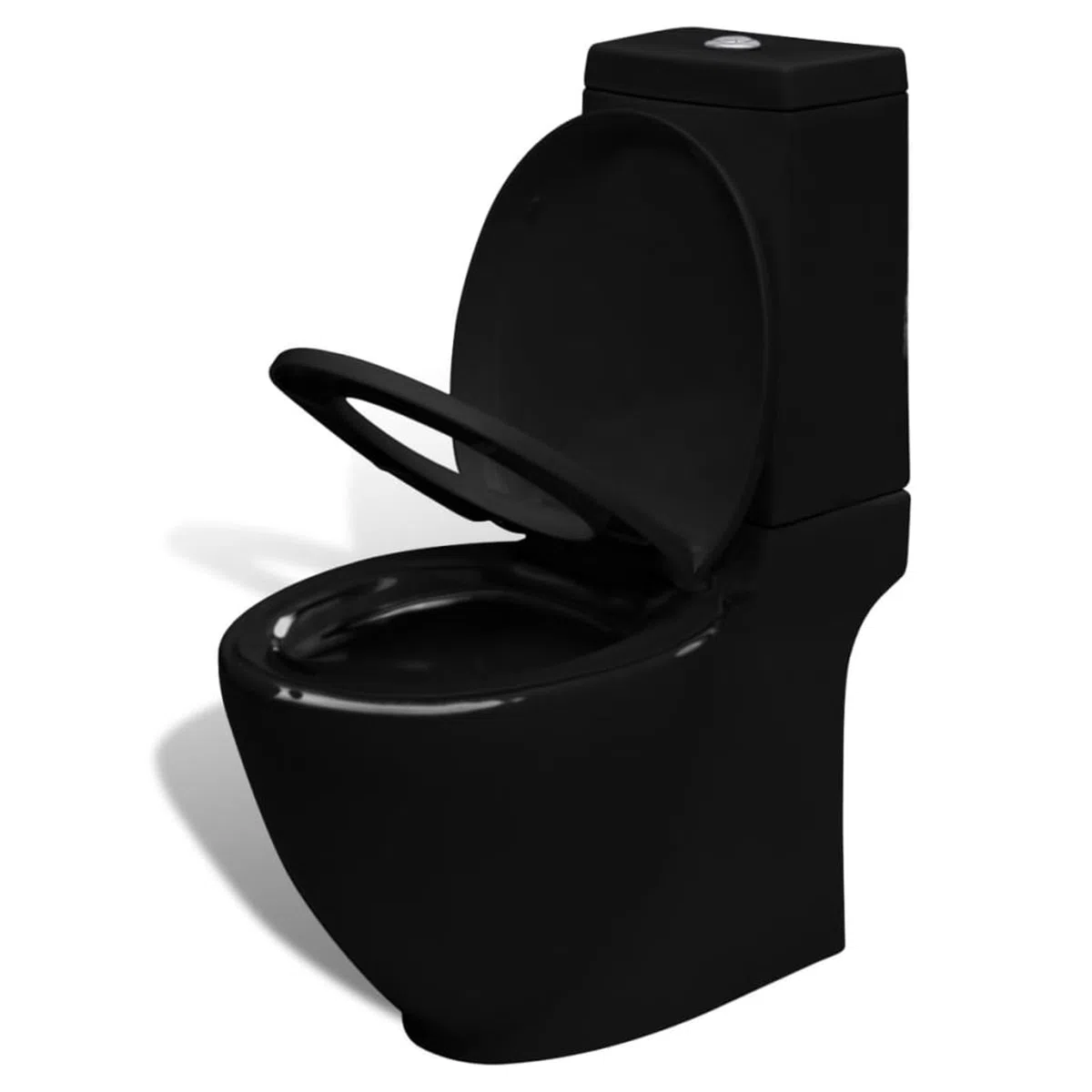 ARKEM Sanitari Filomuro Vaso WC E Bidet in Ceramica Filo Muro Filo Parete Design Moderno con Copriwater Chiusura Soft Close Chiusura Rallentata,Set di Bidet e Toilette da Pavimento in Ceramica Nera