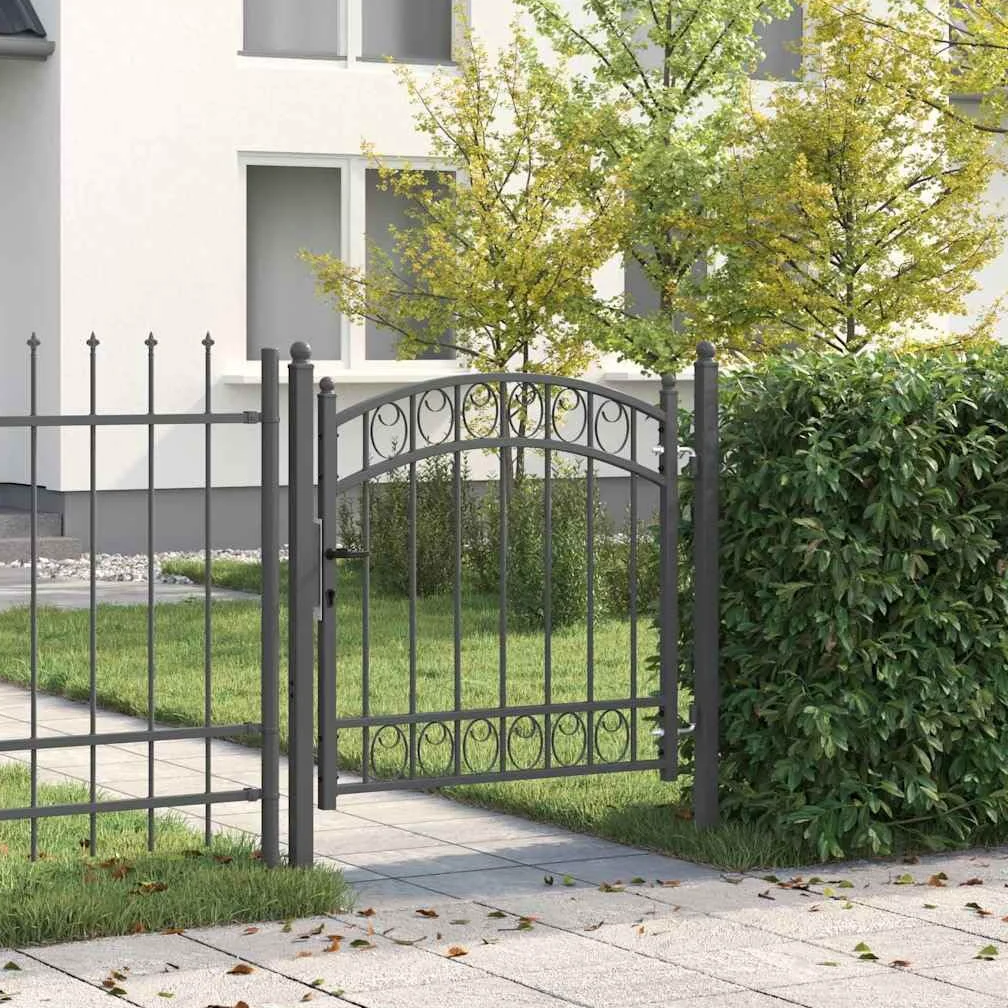 vidaXL Cancello per recinzione EMMEN 100 x 100 cm, Sicurezza per Giardino e Terrazza, Cancello in Acciaio Moderno, Barriera Resistente, Montaggio Facile