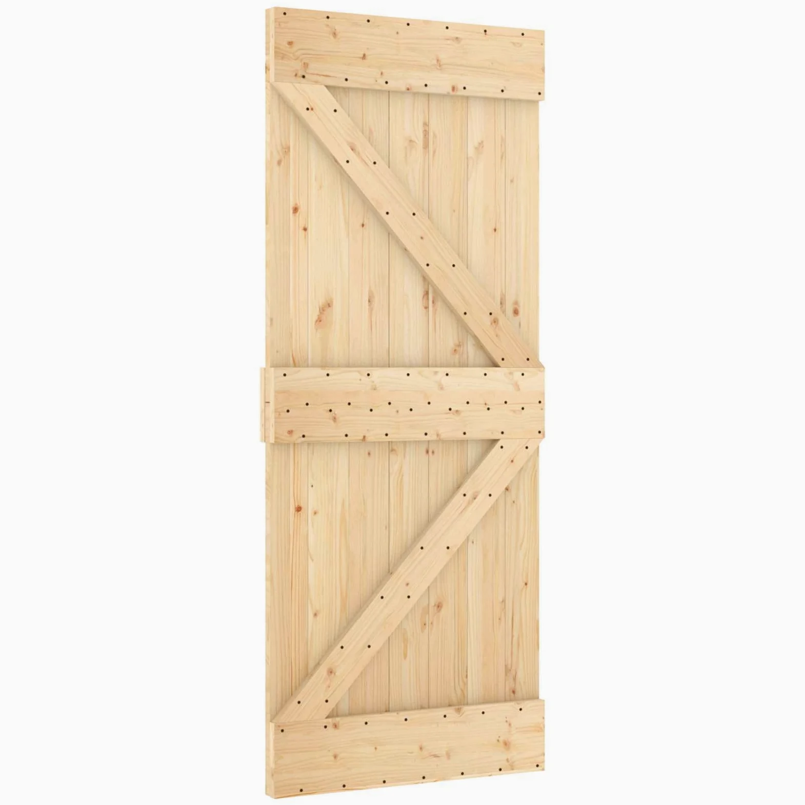 vidaXL Porta NARVIK Naturale 85 x 210 cm Legno di pino solido, Porta rettangolare moderna, in pino solido, salvaspazio, divisorio, design contemporaneo e funzionale