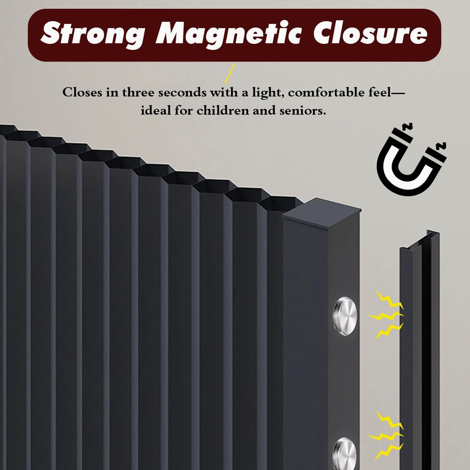 Porta A Soffietto Porte A Libro Porta Scorrevole a Fisarmonica di Dimensioni Personalizzabili, divisorio Flessibile Portatile Multi-Anta con Chiusura Magnetica per Negozi/balconi(100x195cm)