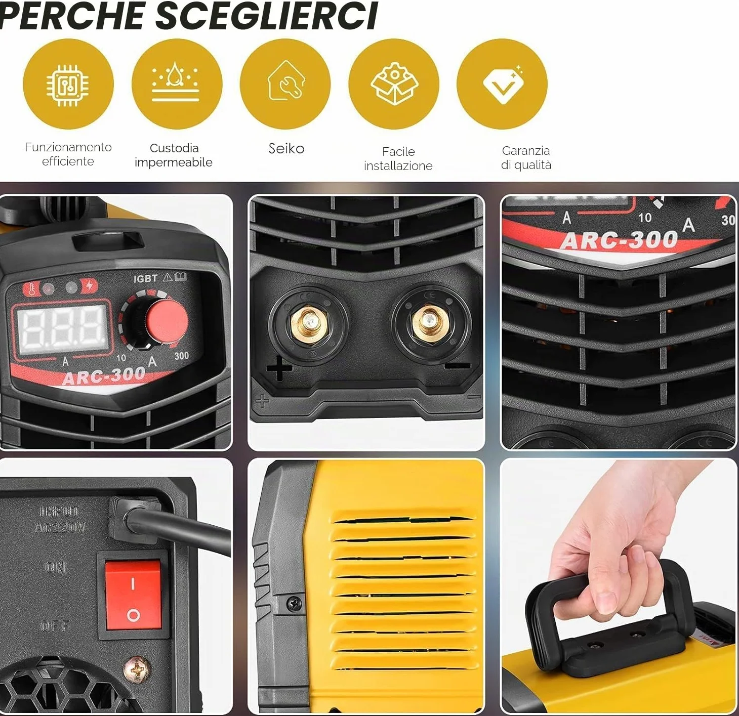 Saldatore 300 A 220 V ARC Saldatore Inverter MMA IGBT Inverter Saldatore Digital Display Lcd Portatile Con Elettrodi Saldatrice Morsetto Di Lavoro