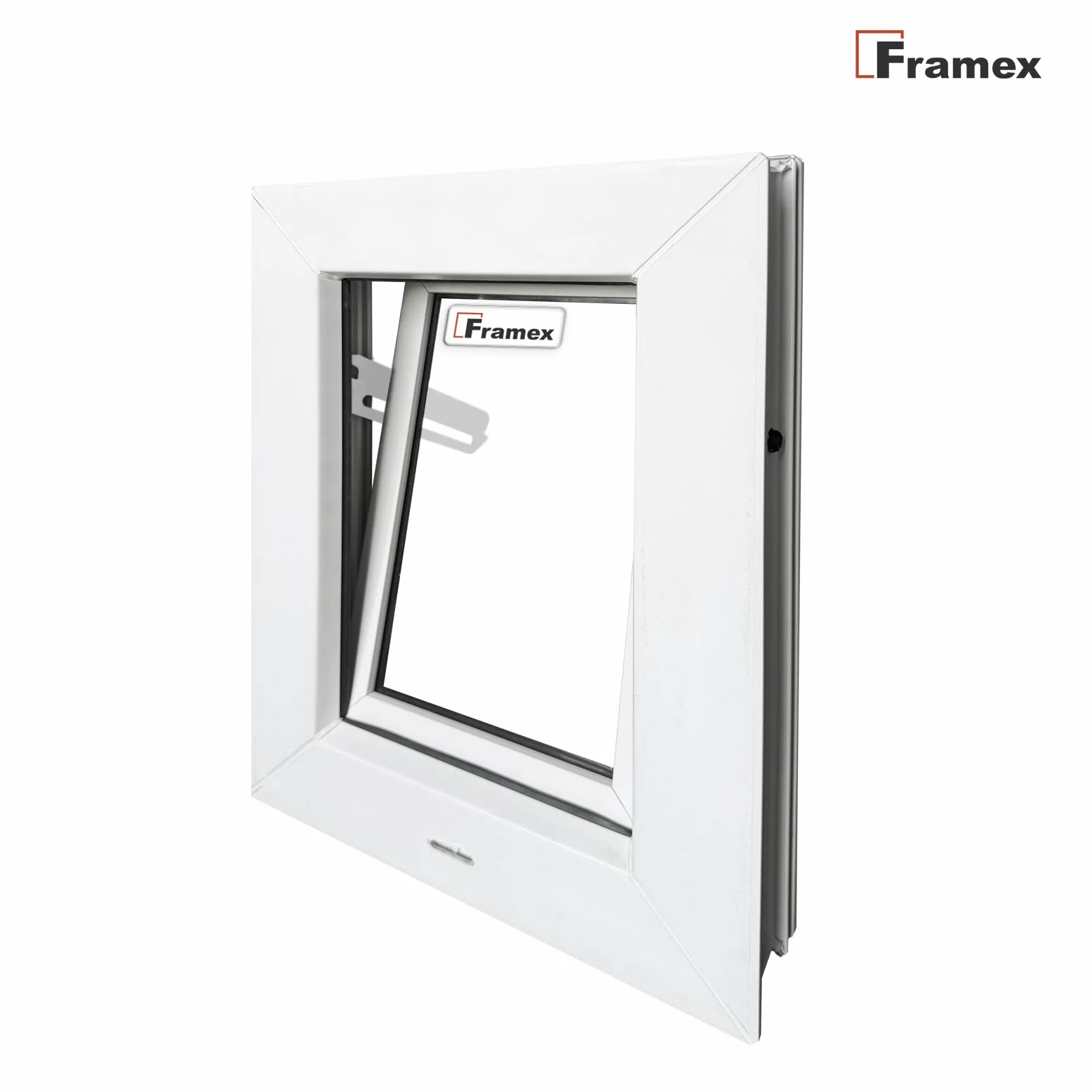 Finestra in PVC, a Ribalta e a Battente, Bianca, 60 x 40 cm (600 x 400 mm), Vetro Singolo – Finestra in PVC con funzione di ribalta e a battente, per ventilazione, scantinati