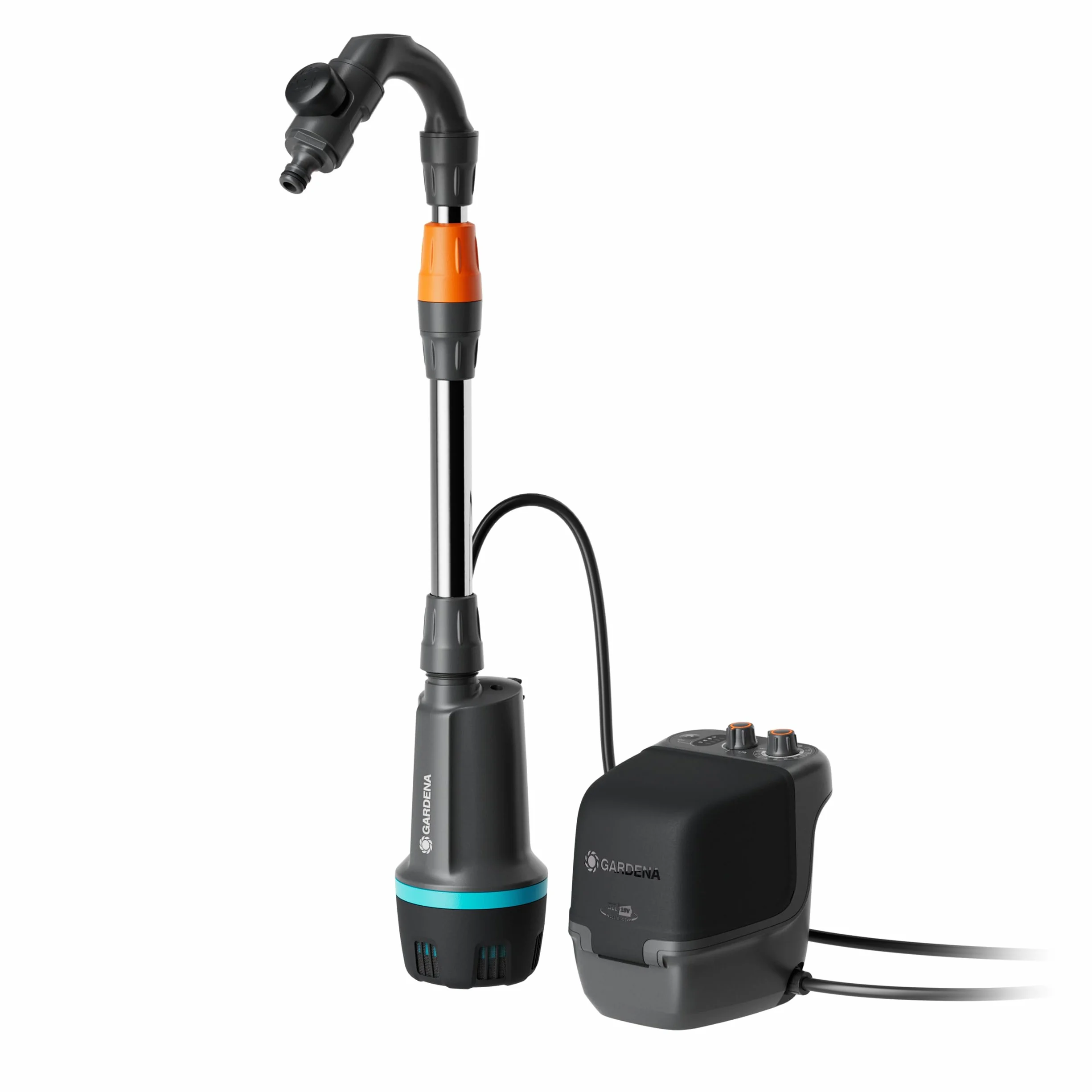 Gardena Pompa Per Cisterna A Batteria 2600 Comfort 18V P4A Solo: Programmazione dell'irrigazione, Funzione timer, Si adatta al serbatoio dell'acqua, Pressione costante, Senza fili (14604-55)
