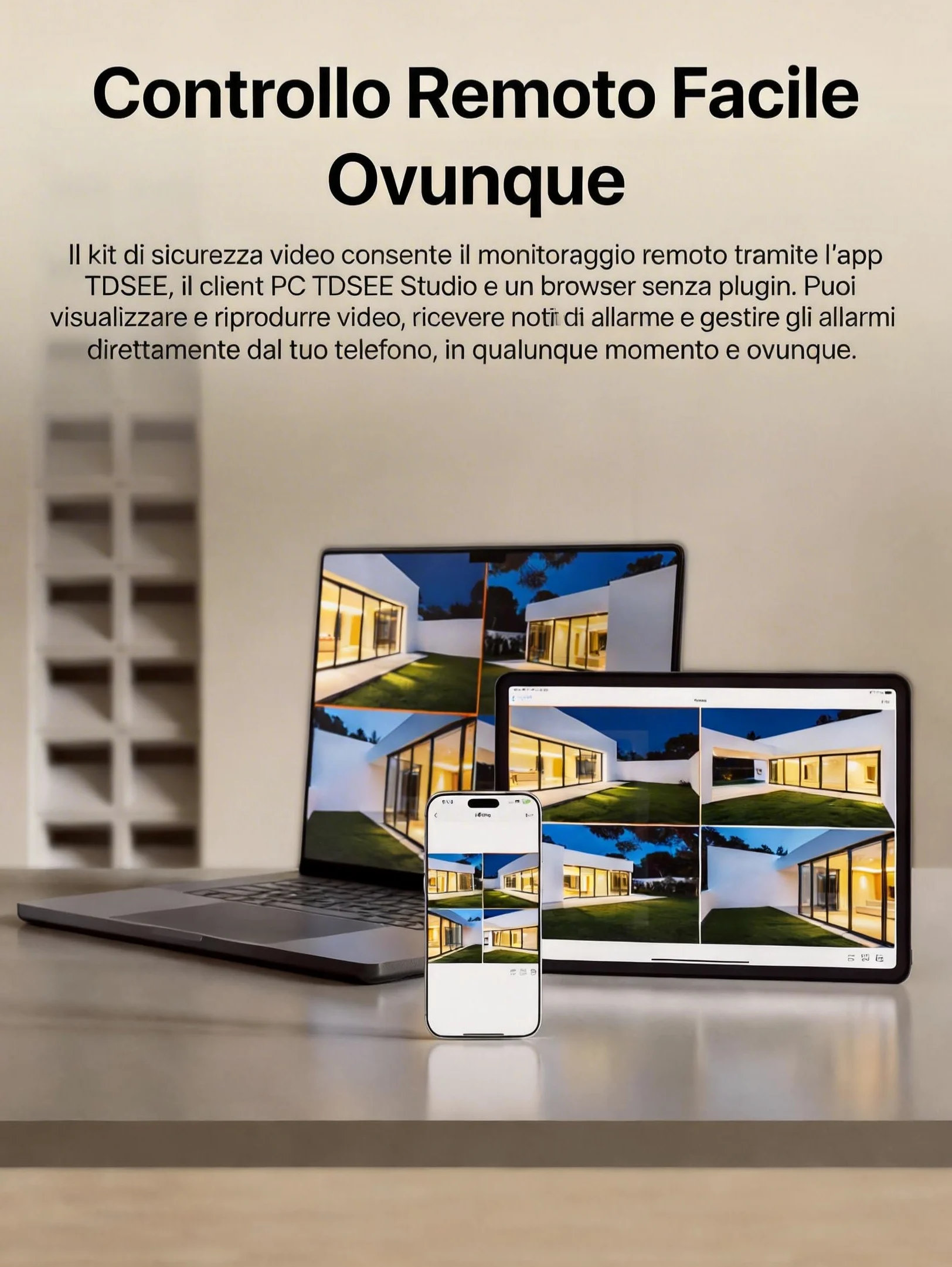 Tenda Kit di videosorveglianza PoE per esterni con 4 telecamere da 4 MP e 1 NVR, HDD da 1 TB (supporta fino a 10 TB) per videosorveglianza 24/7, telecamera IP PoE con rilevamento AI delle persone, vis