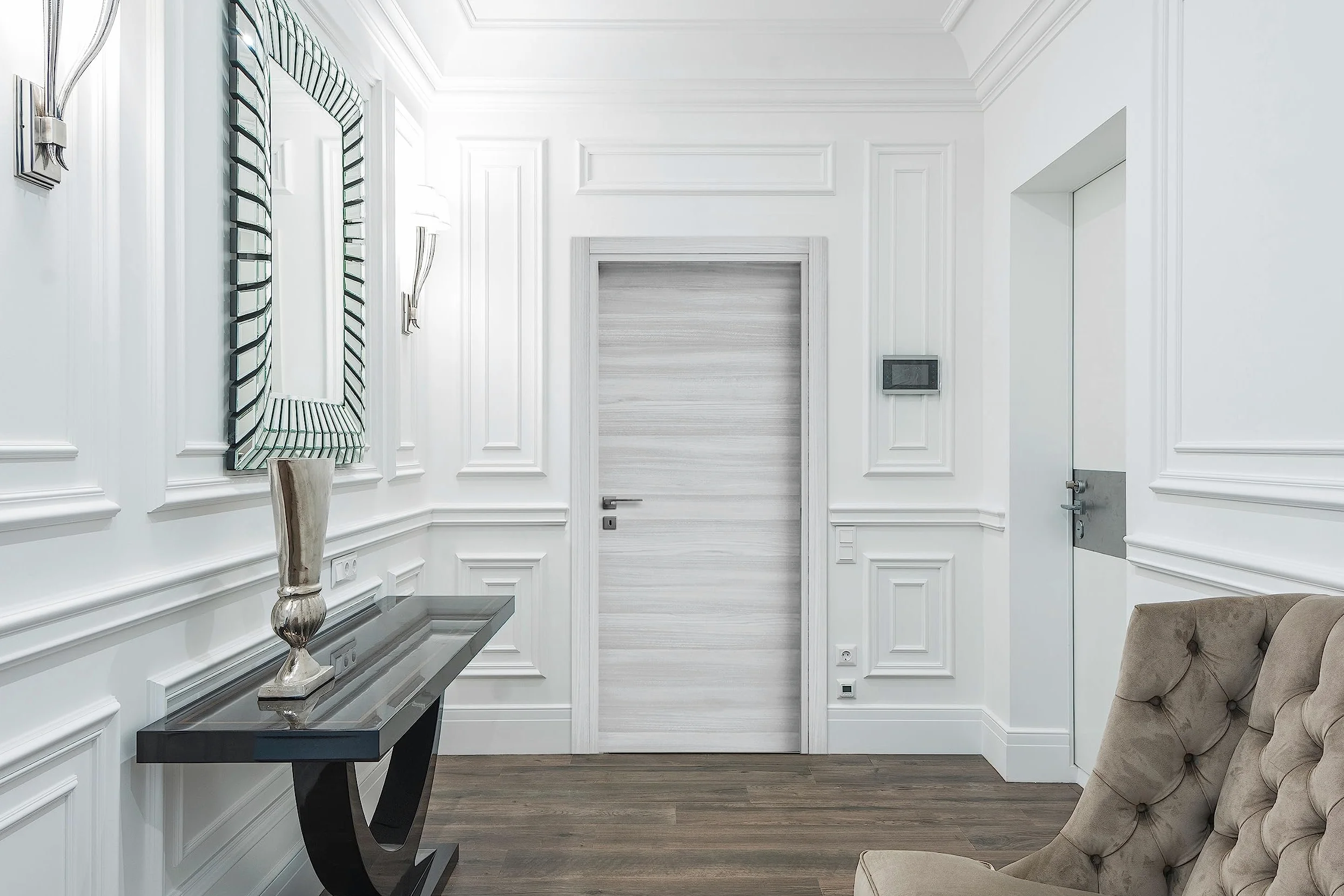 Porta Interna Effetto Legno Olmo Bianco Reversibile - 210 x 80