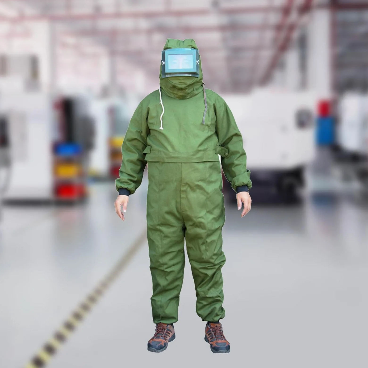 perfk Tuta per sabbiatura Tuta da lavoro Polsino elastico Abiti per sabbiatura Abiti protettivi per la pittura con sabbiatura per costruzioni, Verde