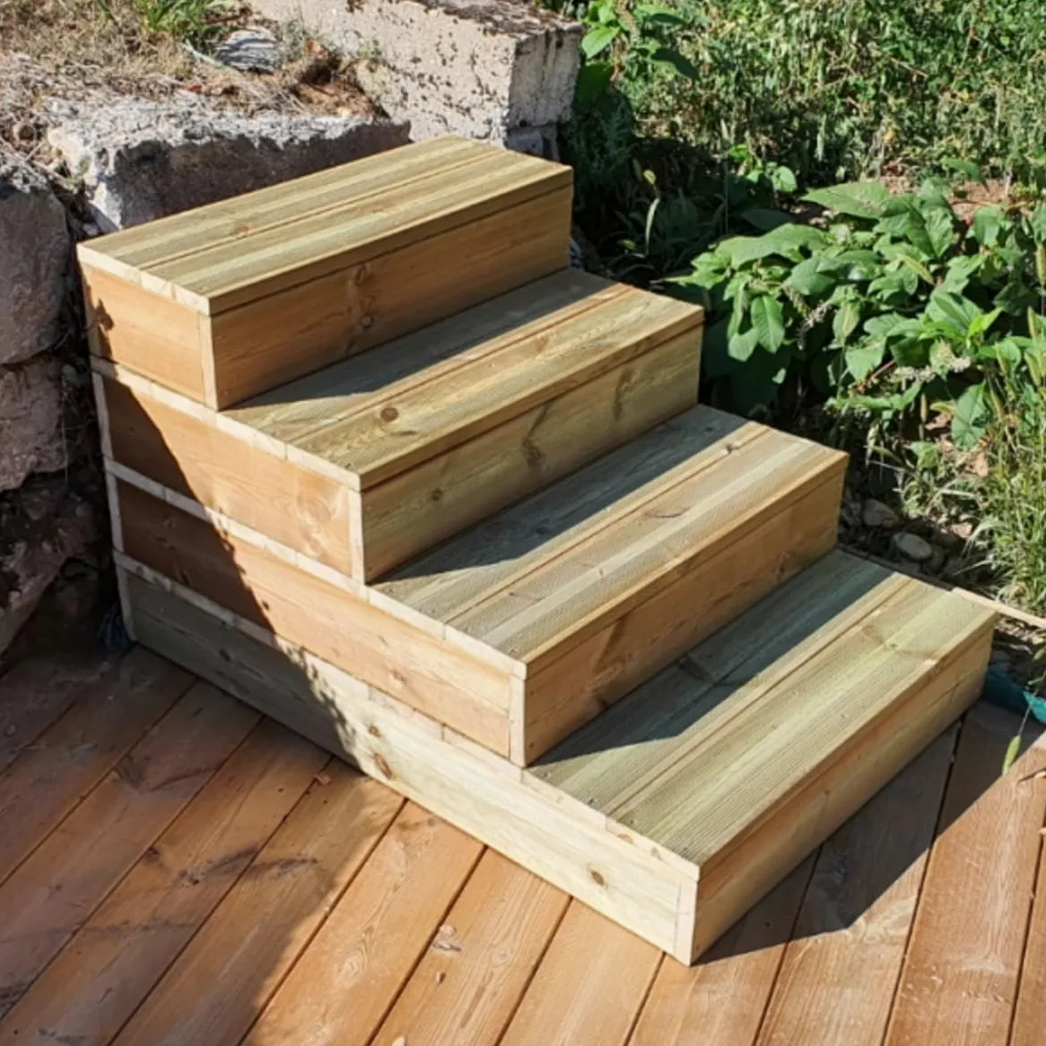 Gradino modulare,Gradino in Legno per accedere ad una Porta o per creare una Scala- Vinuovo - 2 tavole 29 cm l160 cm h17cm