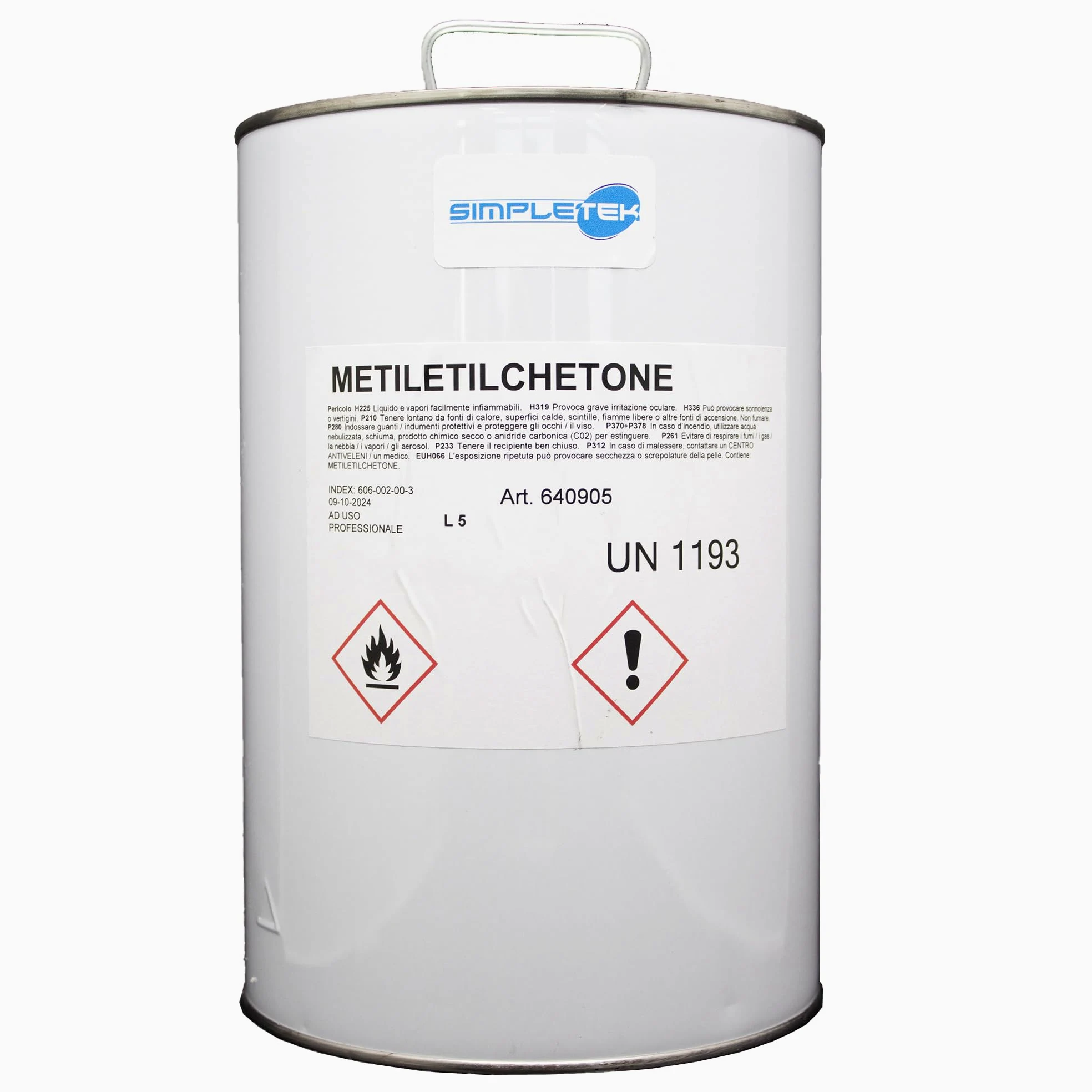 SIMPLETEK - Metiletilchetone 5 Litri, Potente per Resine, Gommalacca e Colofonia