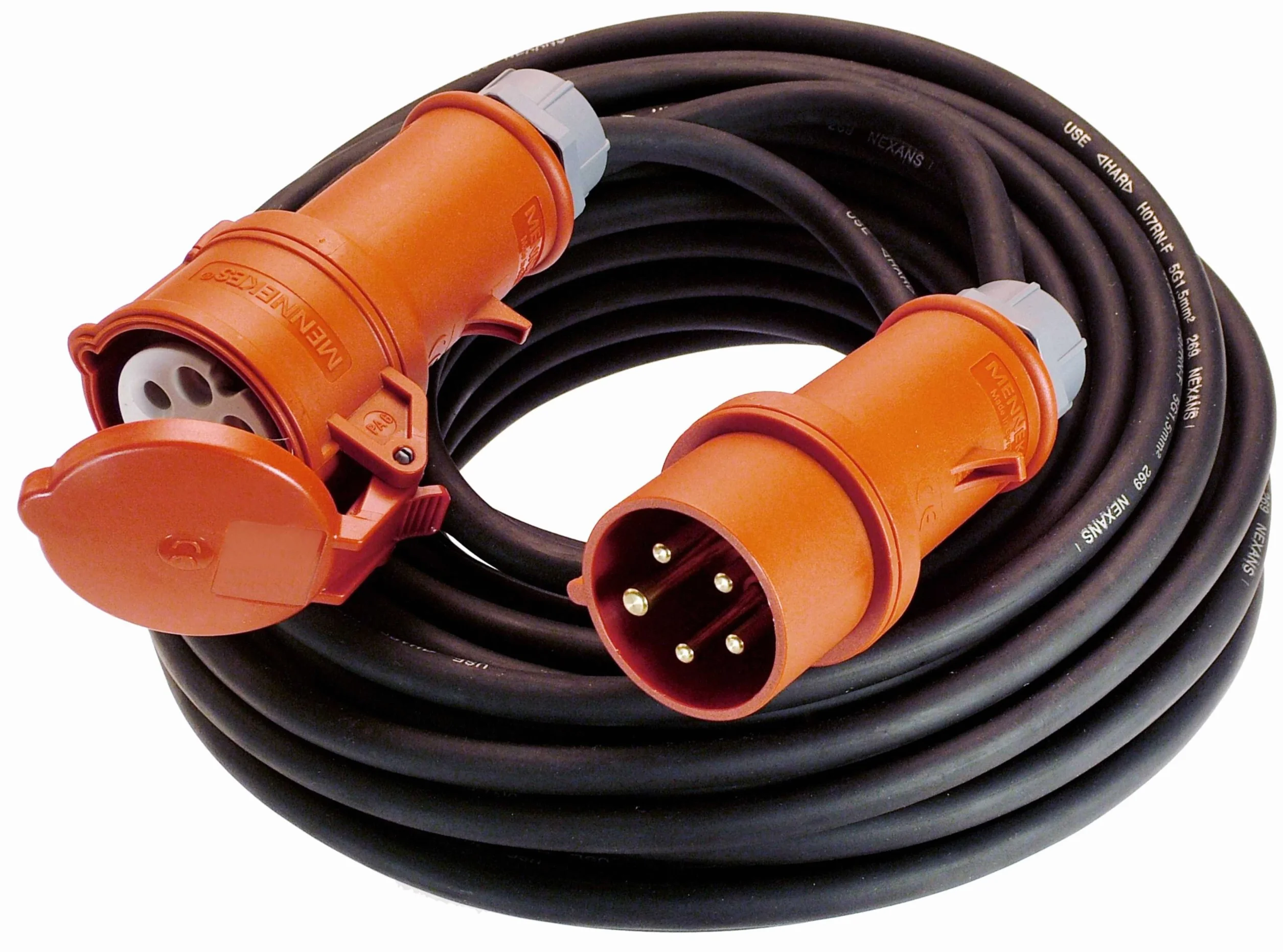as - Schwabe Cavo di prolunga Starkstrom 25 m H07RN-F 5G4 – CEE – 400 V/32 A/ca. 22 kW – 5 poli, robusto prolunga CEE per esterni – IP44 – Made in Germany 60518