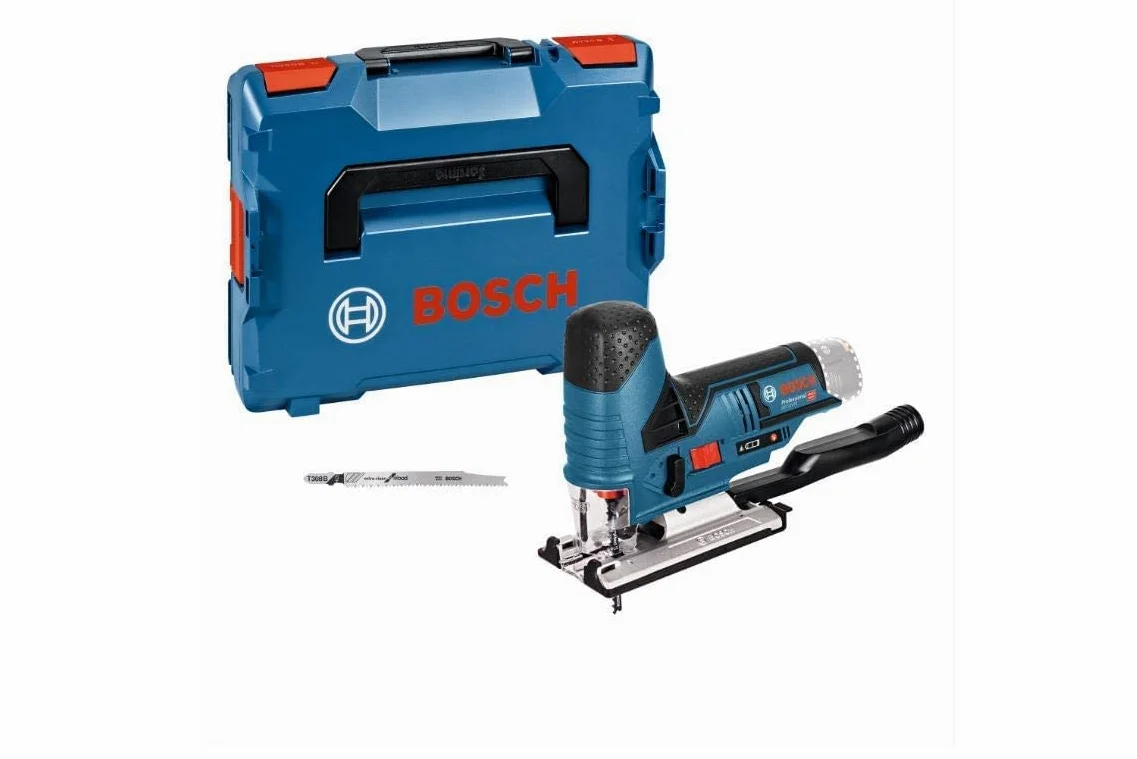 Bosch Professional 0 601 5A1 002 Seghetto Alternativo GST 12V-70, 2 Lame, Pattino, Protezione, Profondità di Taglio in Legno 70 mm, Batterie e Caricabatteria Non Inclusi,Blu