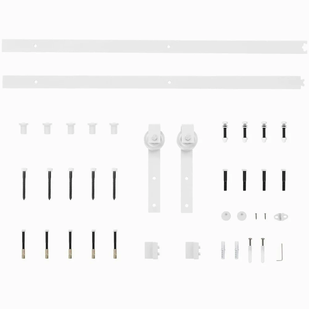 vidaXL Kit Accessori per Porta Scorrevole 183 cm in Acciaio Bianco