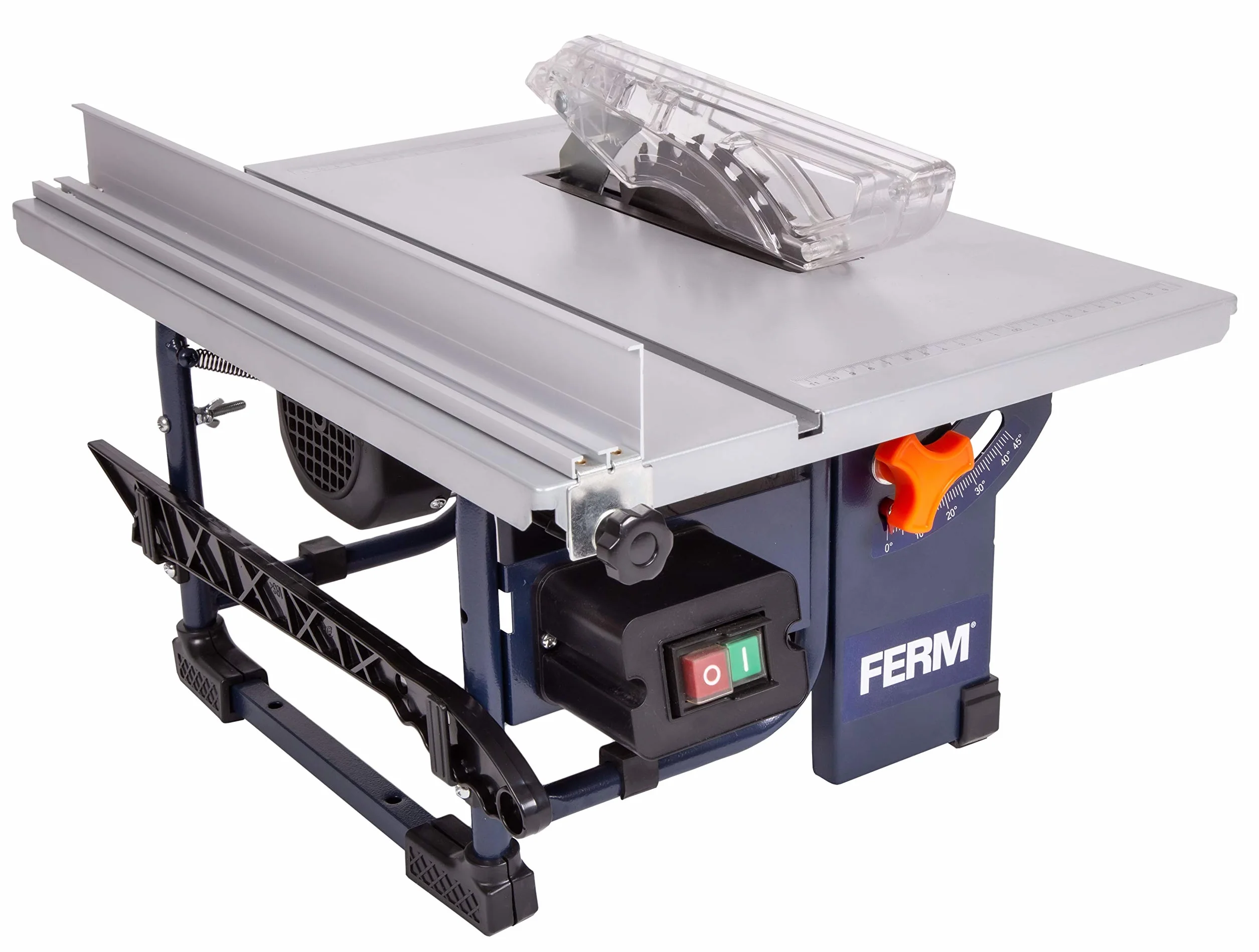 FERM Sega da Tavolo 800W. Include Lama per Sega ø 200 mm 24 denti, guida parallela, chiave inglese e collegamento aspirapolvere