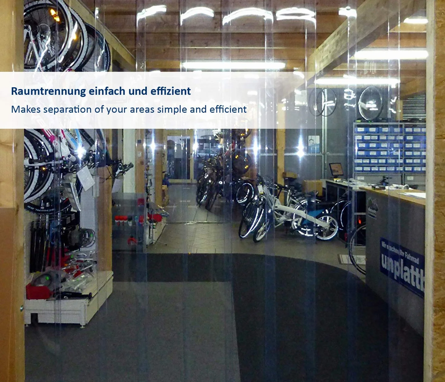 Zettl GmbH tenda a strisce in PVC, lamelle 3x300mm, larghezza x altezza 1,75x2,50m, trasparente, preassemblato, zincato, per l'industria, l'agricoltura e la ristorazione