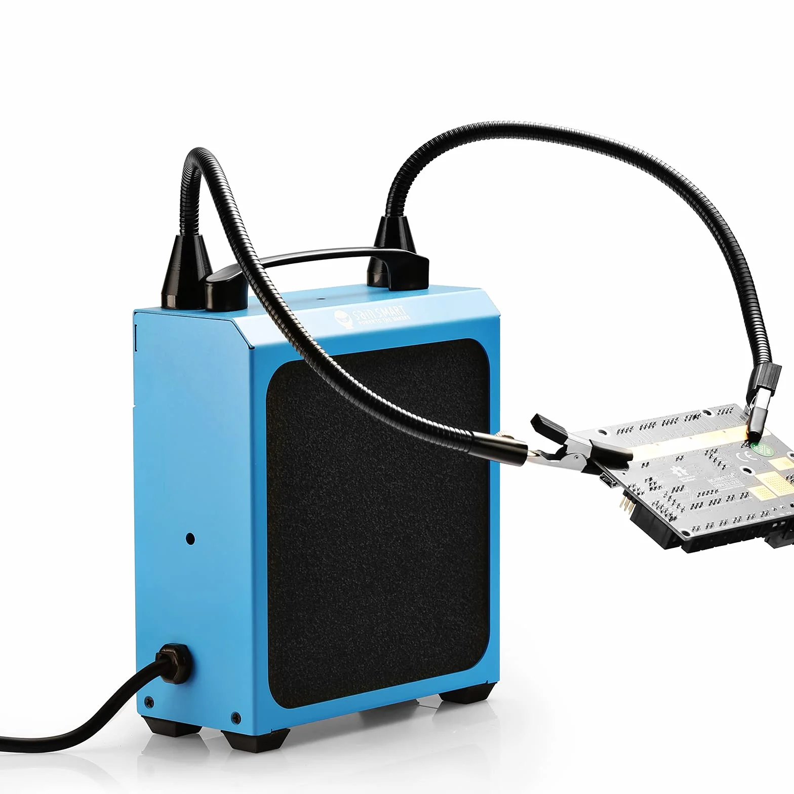 SainSmart Assorbitore di fumo con bracci di saldatura magnetici flessibili per lavori di saldatura, stazione di lavoro fai da te, 4 tappetini per filtro a carbone attivo