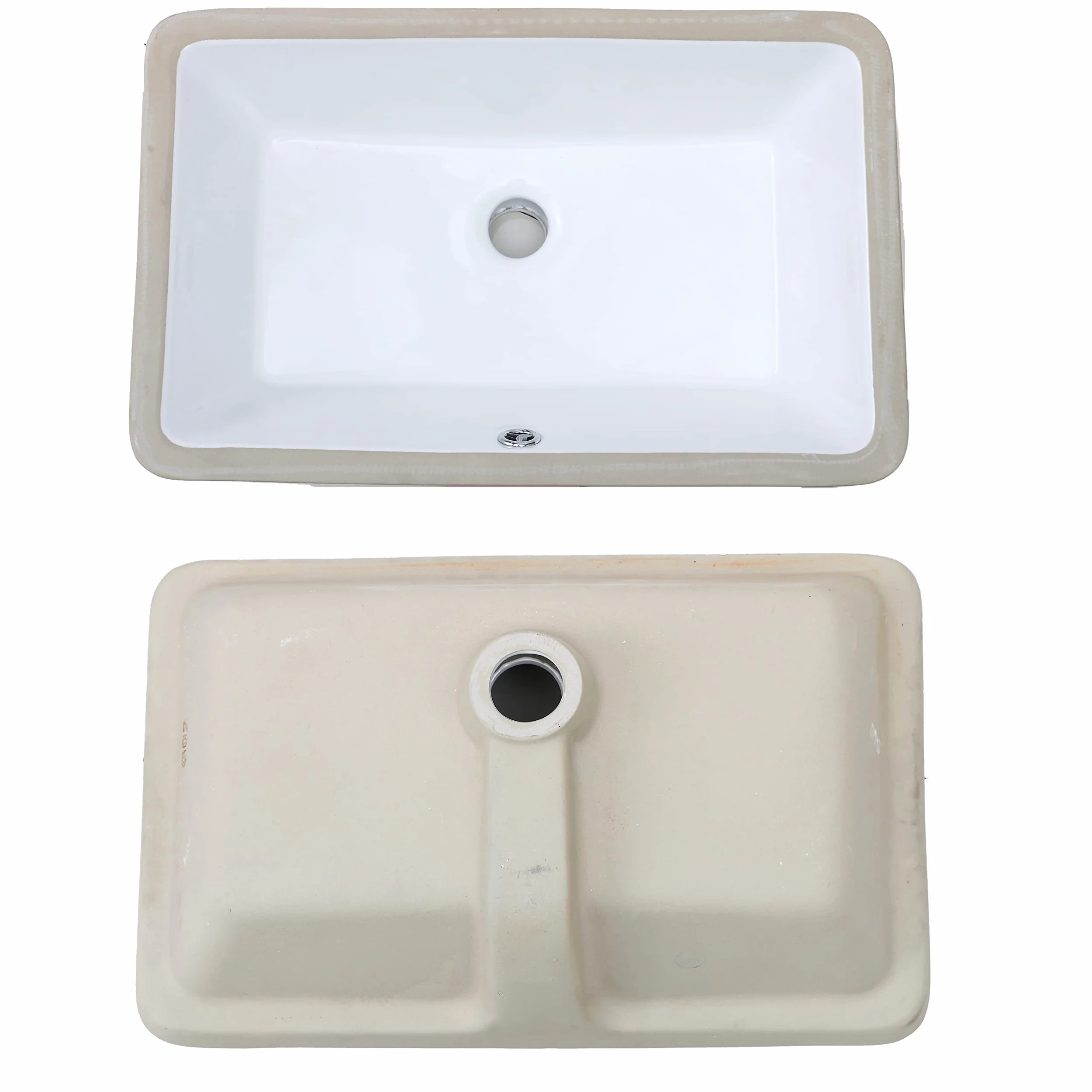 MEJE #202A-1_20.9 pollici Lavello sottopiano, Rectrangle Sottopiano Lavandino, Lavabo Vanity Vanity Vessel Lavabo - Bianco