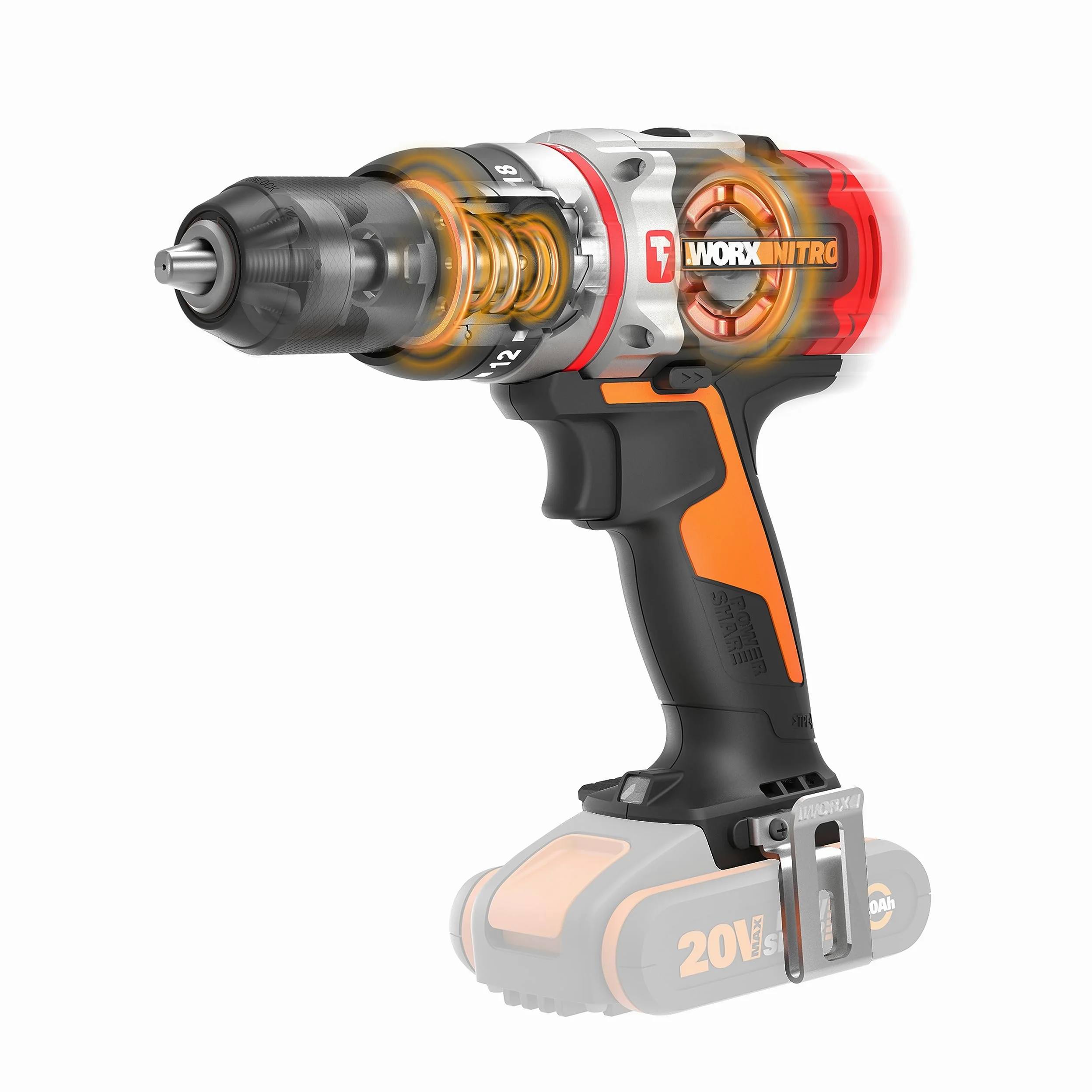 WORX WX354.9 Trapano a Batteria 20 V - Motore Brushless - Solo utensile