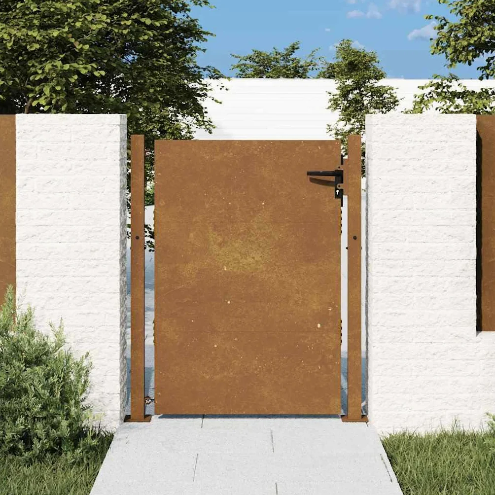vidaXL Cancello da Giardino 100x150 cm in Acciaio Corten