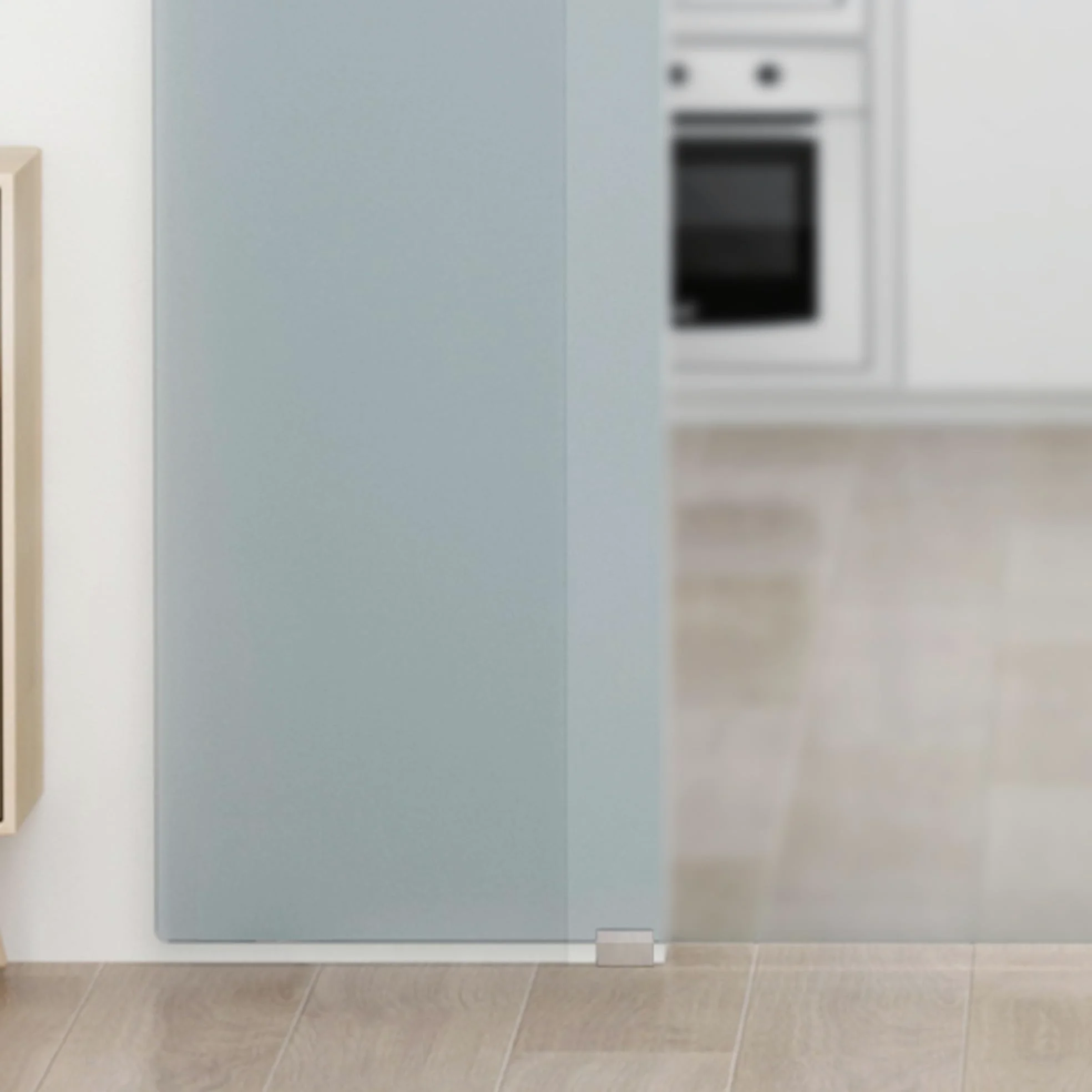 HOMCOM Porta Scorrevole in Vetro Smerigliato con Binario in Alluminio per Bagno Cucina Studio Vetro 205cm