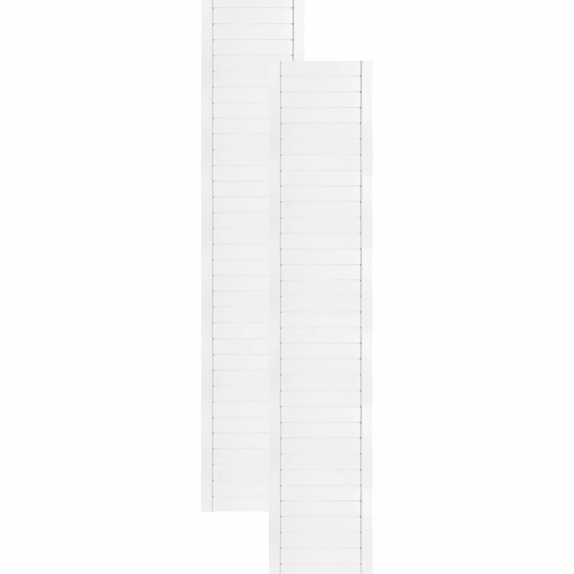 DecoMeister Porte a Lamelle Chiuse in Legno 394x1995 mm Confezione da 2 - Porta Pino Massiccio - Anta per Armadio a Persiana Cieca - Frontali Mobili e Antine per Guardaroba - Preverniciato Bianco