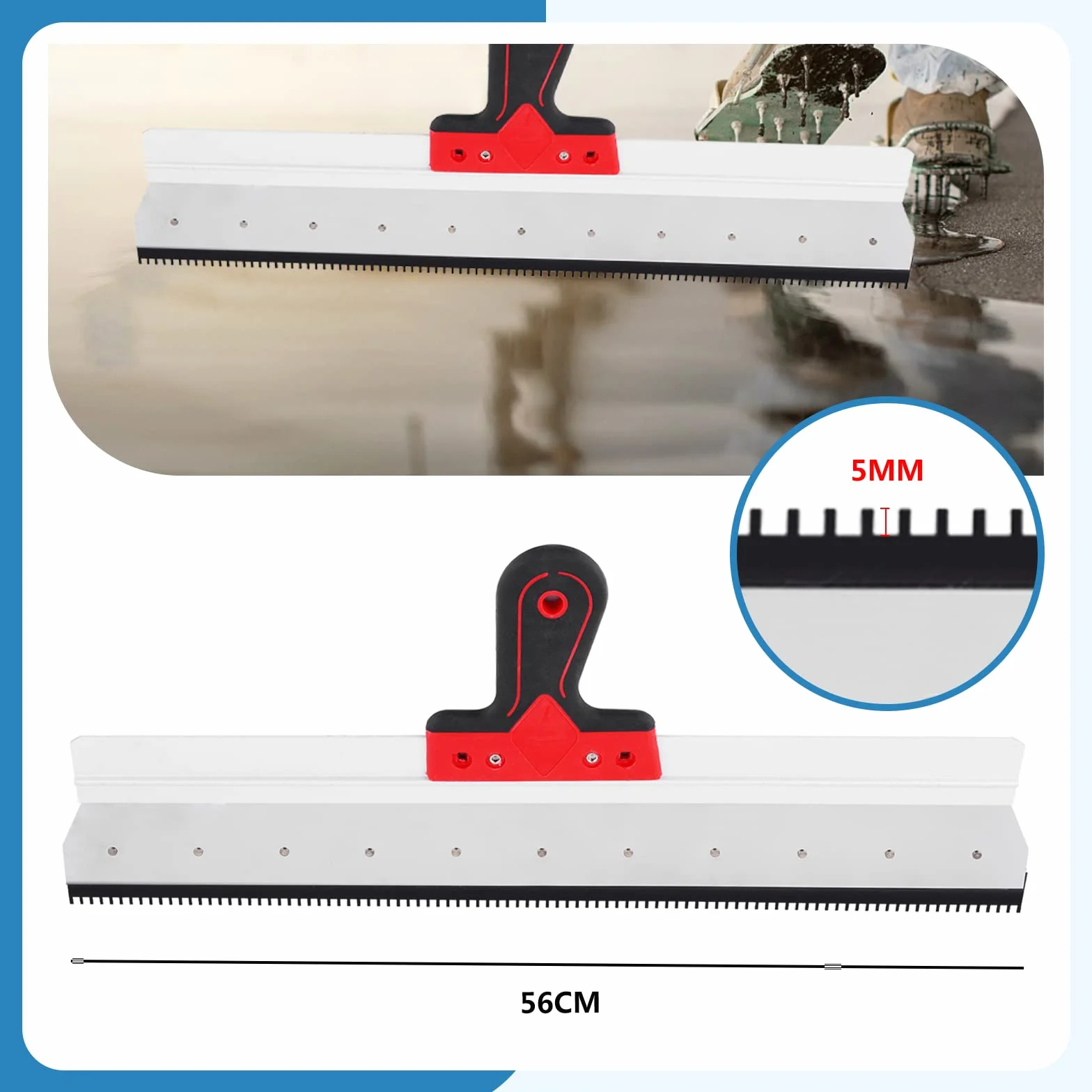 MXBAOHENG Kit di strumenti autolivellanti per cemento: Rullo Frangibolle per Autolivellante 11 mm, 300 mm Spiked Scarpe, In Acciaio Inox Raschietto Pavimento Autolivellante Cemento Tool Kit