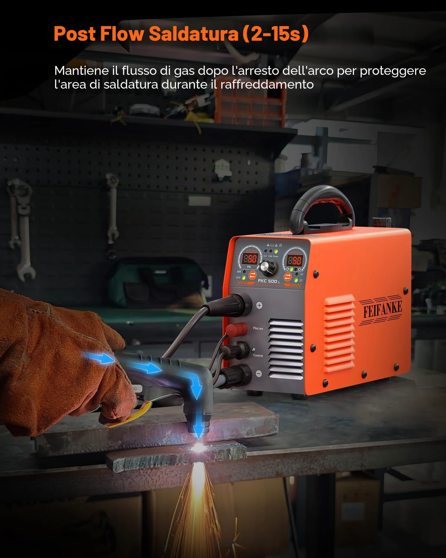 FEIFANKE 230V 50A Taglio Plasma Torcia Da Taglio A Bassa Frequenza IGBT 2T/4T Senza Contatto con Blow Back per Il Taglio Di Acciaio Inox Alluminio E Rame Spessore Massimo Di Taglio 25mm