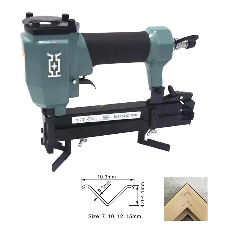 Chiodatrice Ad Aria V, Chiodatrice Pneumatica per Cornici, Chiodi a V Industriali da 7-15mm, Falegnameria per Legno Elettrica, Pistola Sparachiodi per Cornici in Legno per Cornici V1015