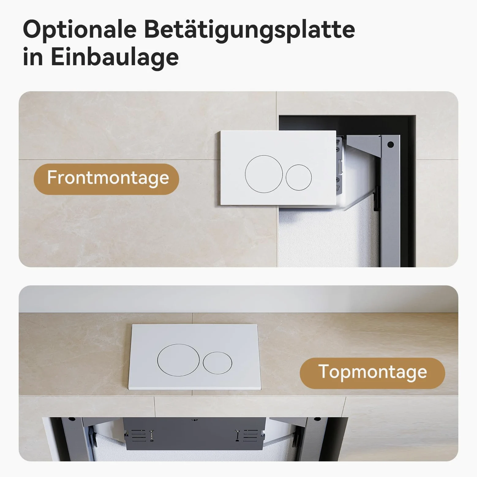 HOROW WC doccia con cassetta di risciacquo a incasso, set completo WC con elemento a parete anteriore con placca di comando, WC sospeso senza bordo con ugello integrato, WC doccia con rivestimento
