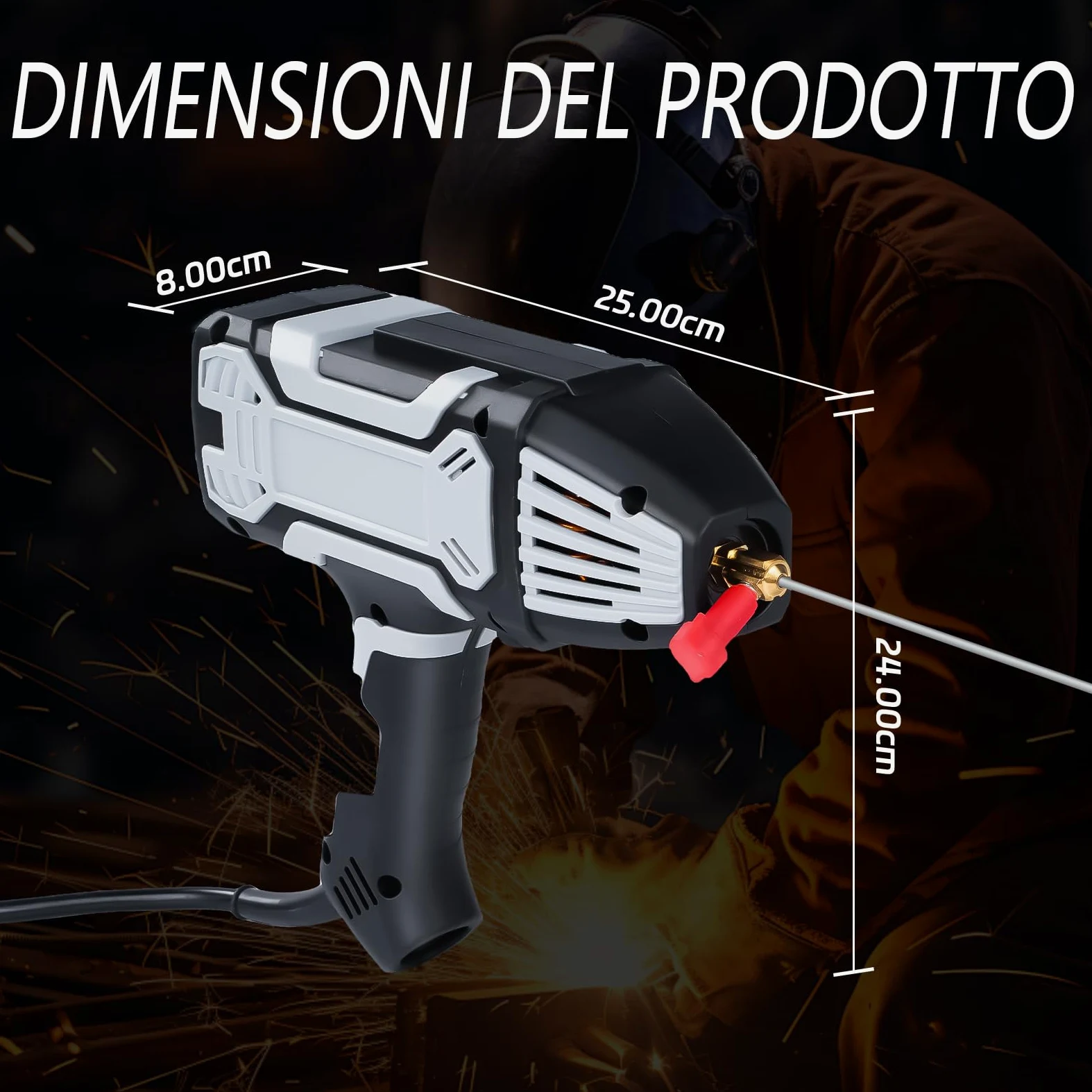 Saldatrice Portatile, 200A Saldatrice a Elettrodo con Inverter IGBT, Saldatore ad Arco per Barre di Saldatura 1,6 mm - 3,2 mm, Salda Facilmente Acciaio Ferro Acciaio Al Carbonio Leghe