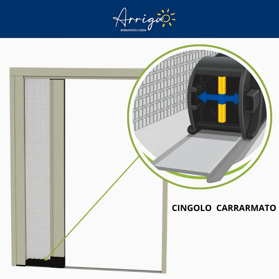 Zanzariera NEW JOLLY su Misura - Cassonetto Compatto da 40mm, Rete in Fibra di Vetro, Guida Bassa 4mm - Senza Barriere, Reversibile, Made in Italy - Ideale per Porte e Finestre